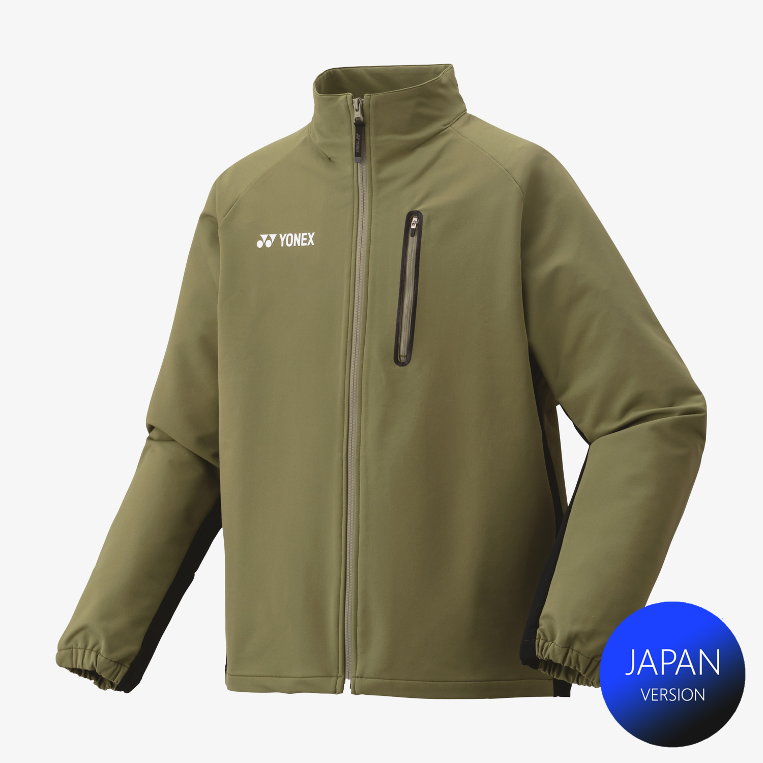 Yonex Men's Warm Up Jacket 50148 - Light Olive Green Athletic Jacket for Tennis, Golf & Outdoor Sports | Breathable & Comfortable Training Wear