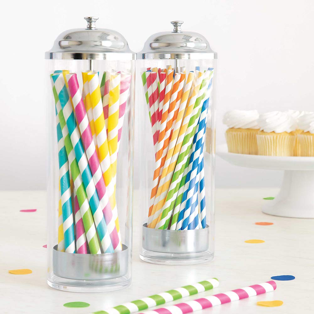 Eco-Friendly Striped Paper Smoothie Straws - 40 Pcs, Caribbean Teal Color | Biodegradable Drinking Straws for Smoothies, Cocktails & Parties | Perfect for Home, Cafes & Eco-Conscious Events
