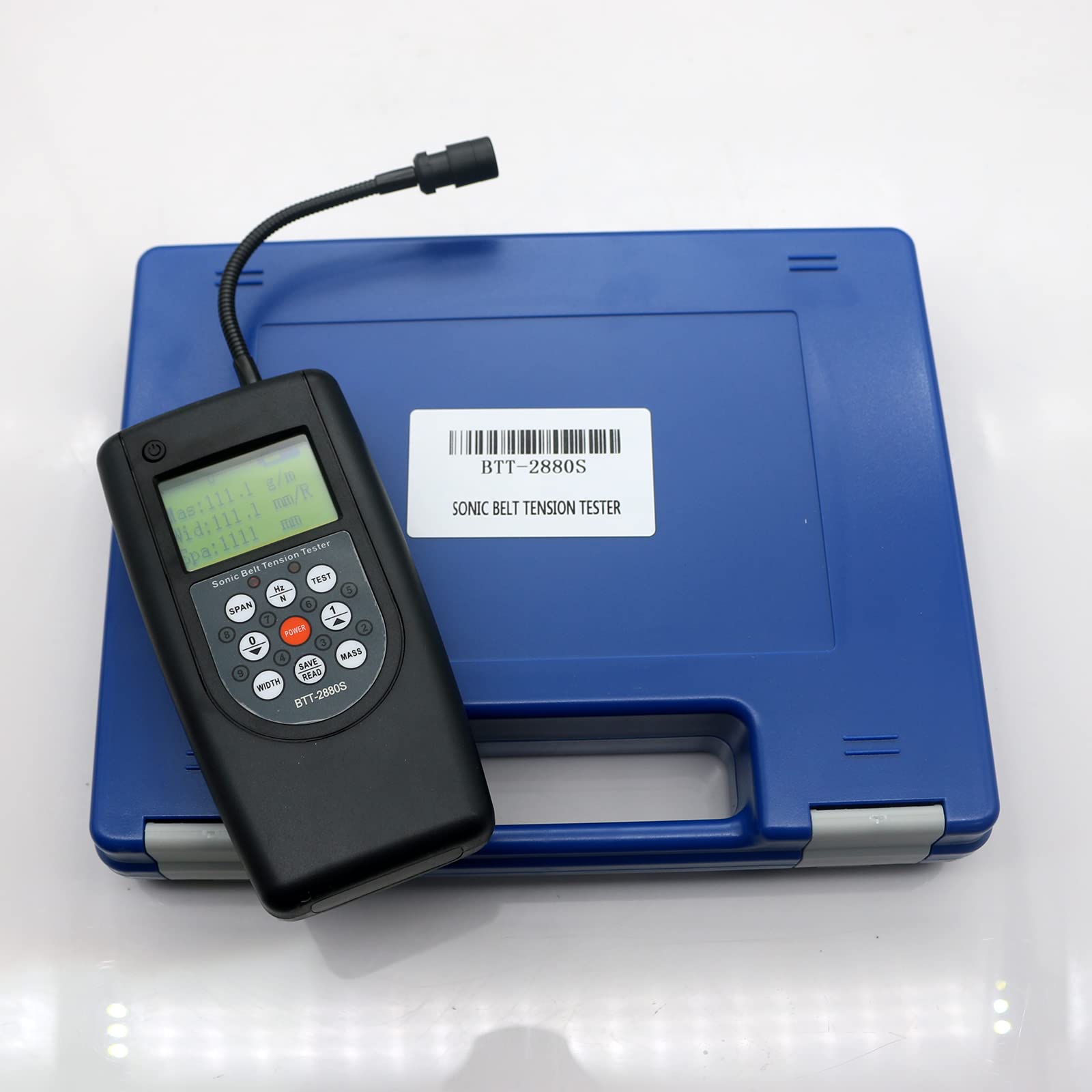 Sonic Belt Tension Tester - Digital Acoustic Belt Tension Meter Gauge for Measuring Transmission Belt Vibration (10Hz-680Hz Range) with Adjustable Direction Probe - Perfect for Industrial Maintenance, Automotive Repair & HVAC Systems