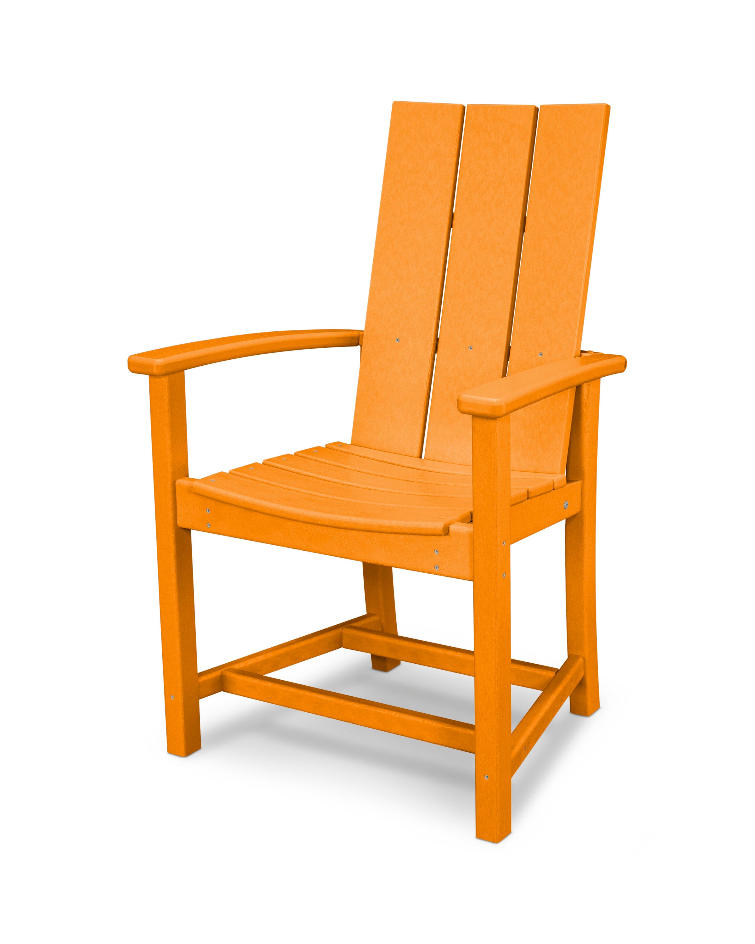 POLYWOOD Modern Adirondack Dining Chair - Outdoor Patio Furniture, All-Weather Resin Wicker, Comfortable Backyard Seating for Garden, Poolside & Deck - Set of 2 (White)
