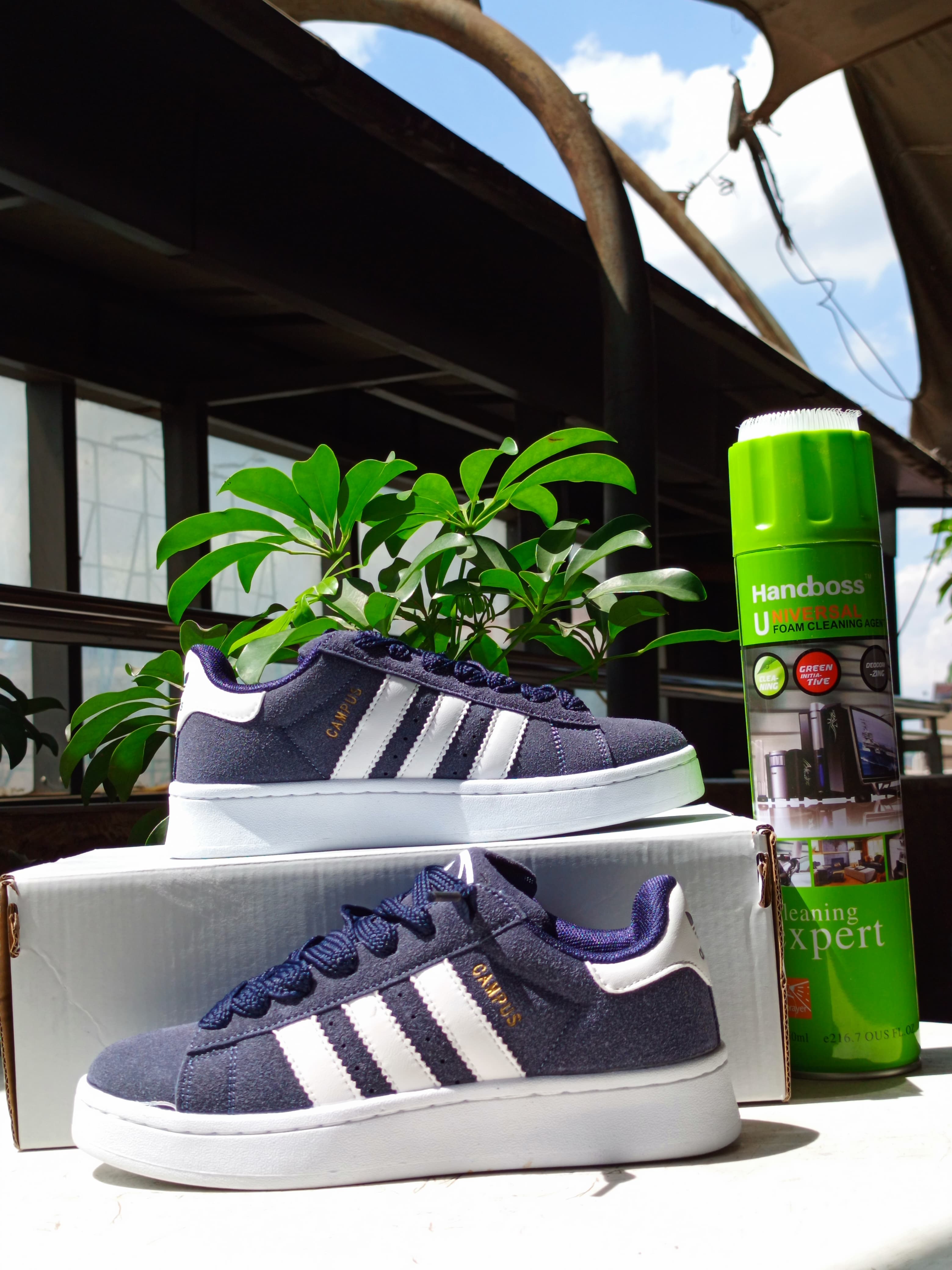 Adidas Campus Sneakers - Navy Blue & White Men's/Women's Casual Shoes for Walking, Running & Street Style Fashion