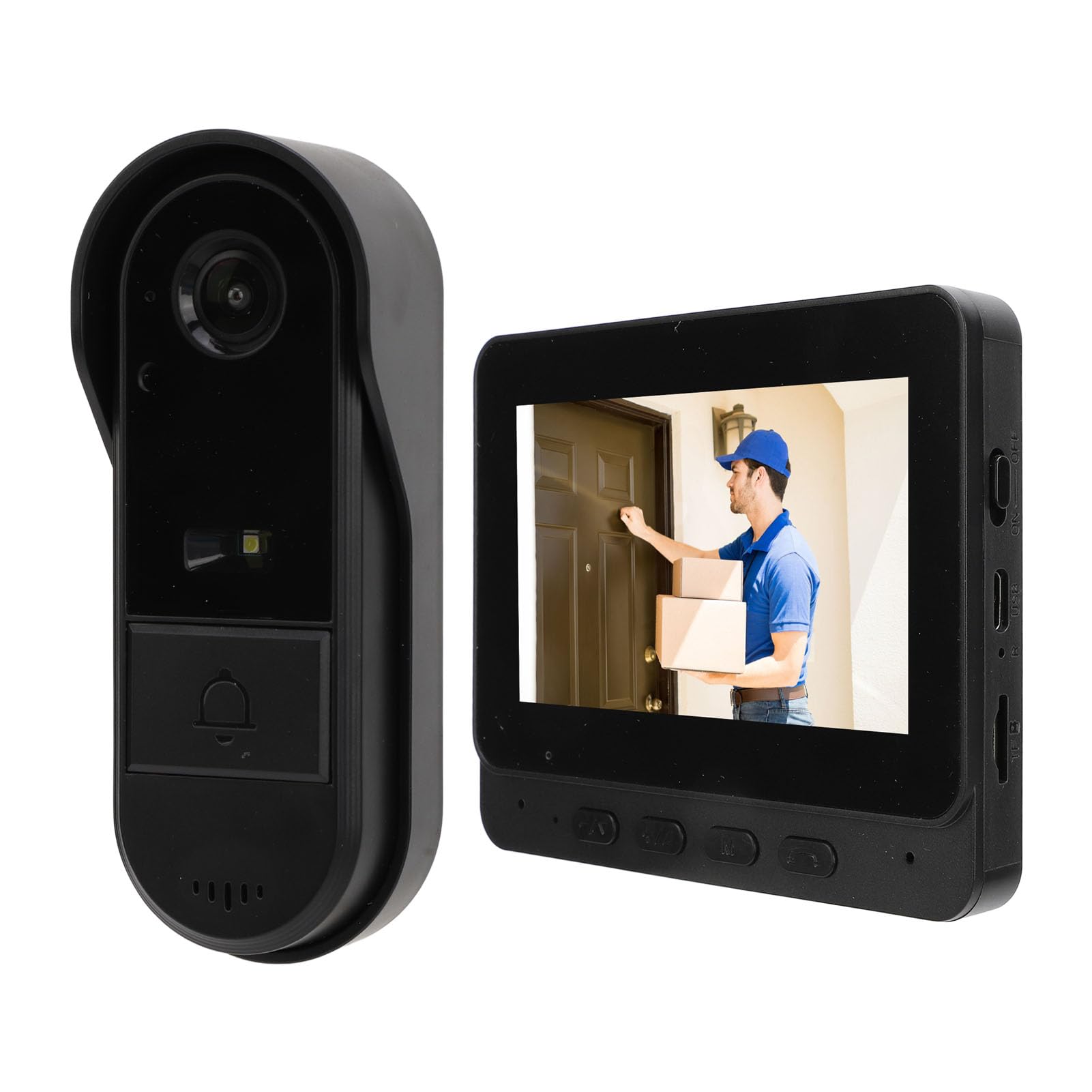 Wireless Video Doorbell Intercom System with 4.3
