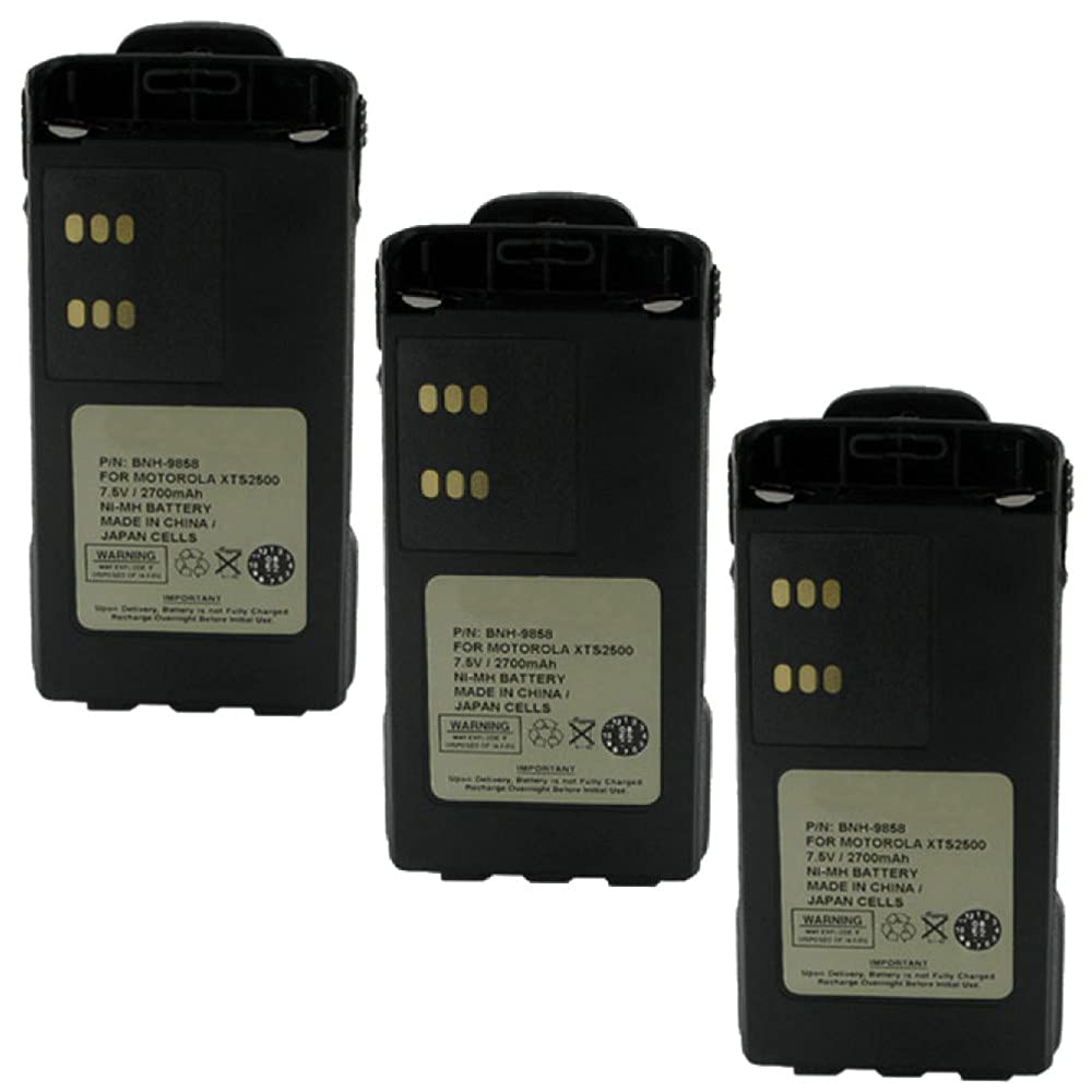 Empire 2-Way Radio Rechargeable Batteries - 3 Pack Ni-MH 7.5V 2700mAh Replacement for Motorola NTN9851AR & NTN9858 Walkie Talkie - Long Lasting Power for Construction, Security & Outdoor Activities