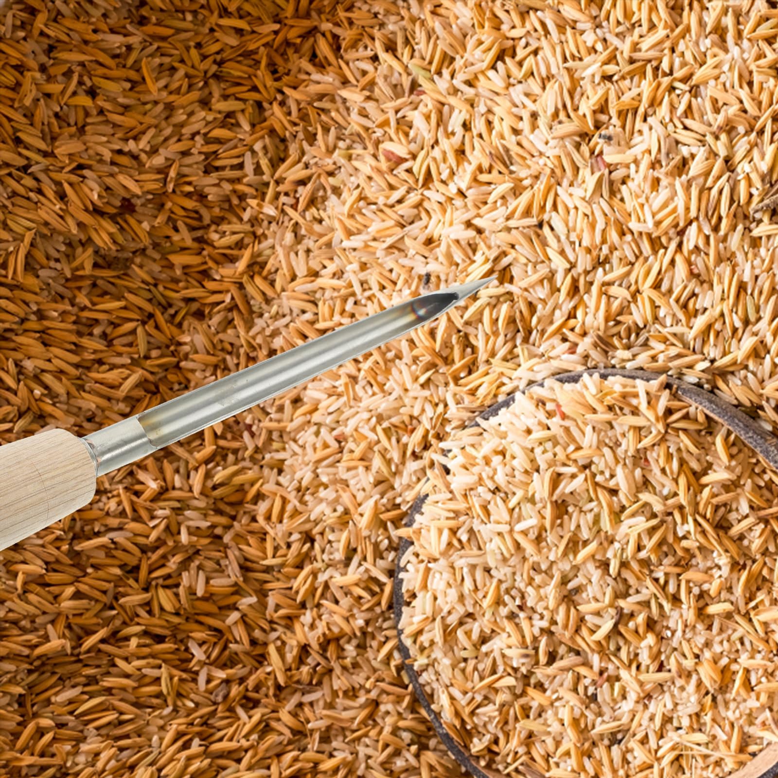 2-Piece Wooden Handle Grain Sampler Kit for Wheat, Corn, Rice & Soil Testing - Outdoor Cereal Sampling Tool for Farmers & Gardeners - Perfect for Agriculture, Gardening & Food Quality Control
