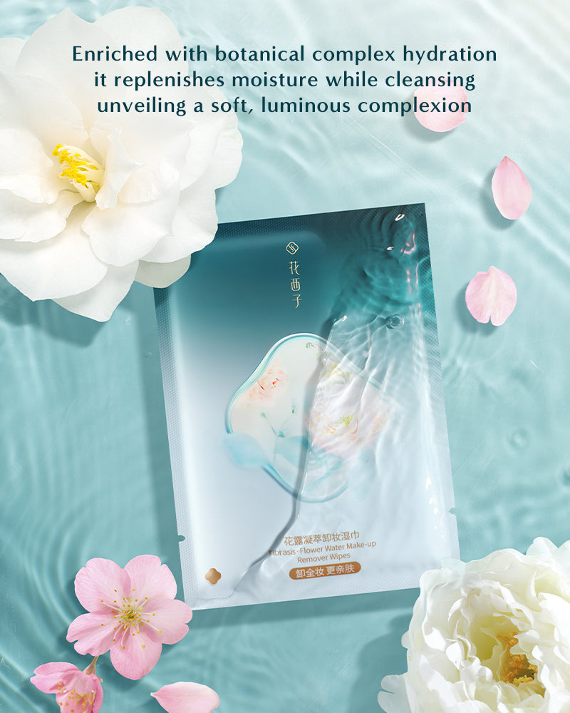 Floral Dew Care Makeup Remover Wipes 2.0 - Gentle Cleansing Facial Wipes (10 Count) for Sensitive Skin | Perfect for Travel, Gym & Daily Makeup Removal