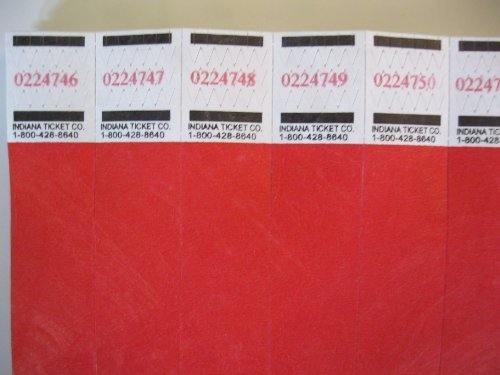 400 Neon Red Tyvek Wristbands - Bulk Pack for Events, Parties, Concerts & Festivals | Waterproof & Tear-Resistant | Perfect for Nightclubs, Raves, and VIP Access Control
