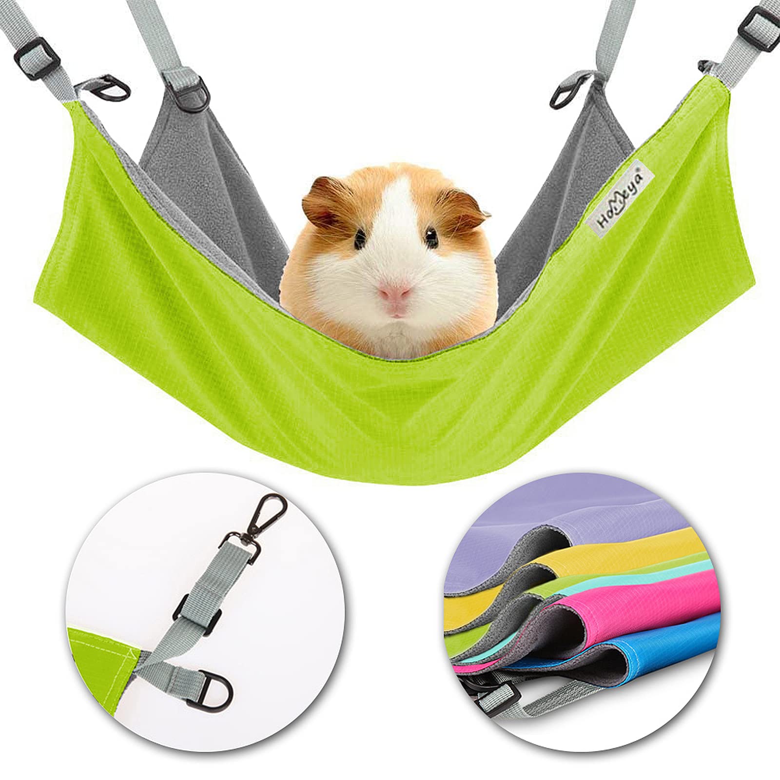 Cozy Hanging Hammock Bed for Small Pets - Guinea Pig, Ferret, Cat, Rat, Chinchilla, Hamster, Rabbit - Soft Cage Accessory for Play & Rest (Green) | Perfect for Cage Enrichment & Small Animal Comfort