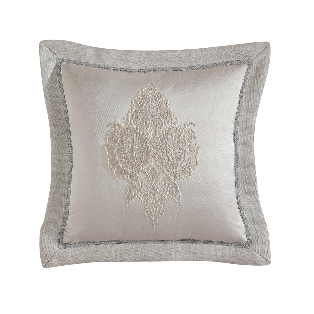 Emerson Ivory Square Filled Cushion - Soft Decorative Throw Pillow for Sofa, Bed & Home Decor - Perfect for Living Room, Bedroom & Office Comfort