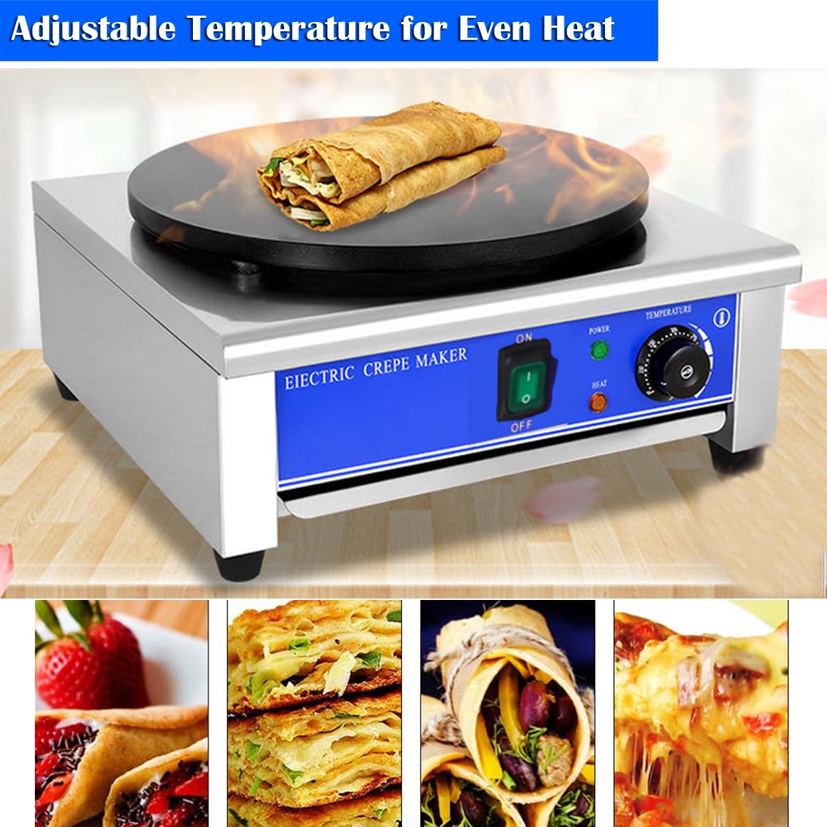 INTBUYING Commercial Electric Crepe Maker - 16