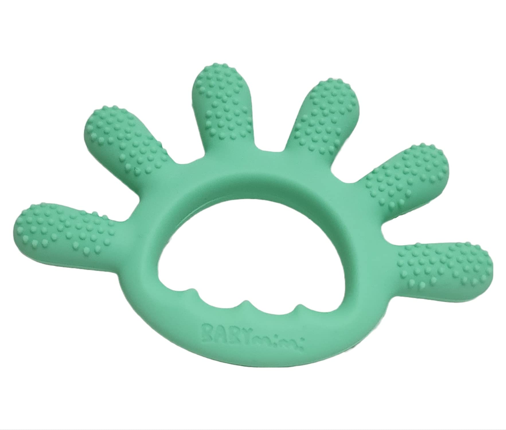Organic Silicone Baby Teether - Finger-Shaped Chew Toy for Teething Relief - BPA Free, Food-Grade Material with Pastel Fruit Design & Rising Dots - Perfect for Soothing Sore Gums at Home or On-the-Go