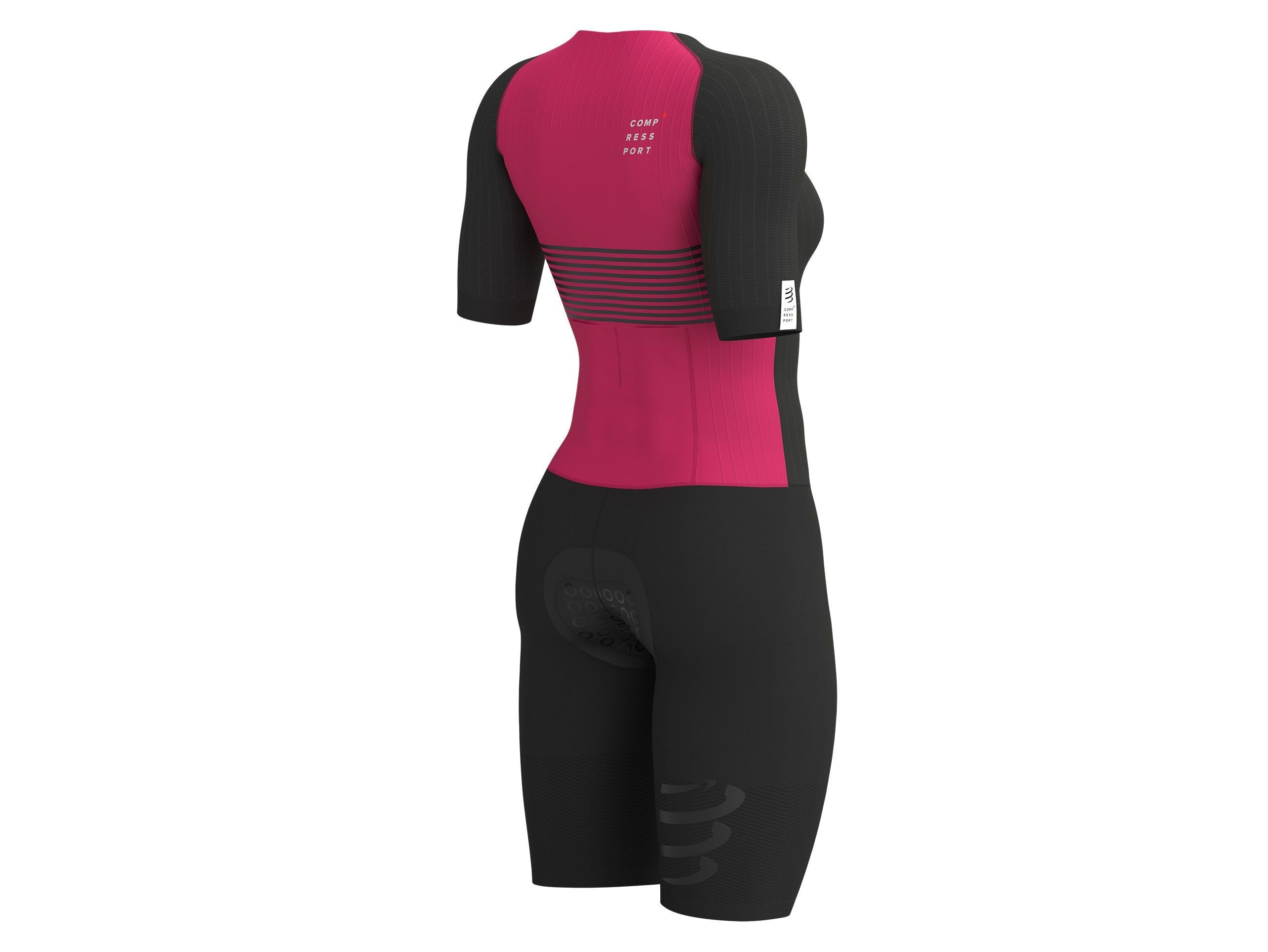 Compressport Women's Aero SS Trisuit - Black/Jazzy Top Triathlon Suit for Cycling, Running & Swimming | High-Performance Athletic Wear for Female Triathletes