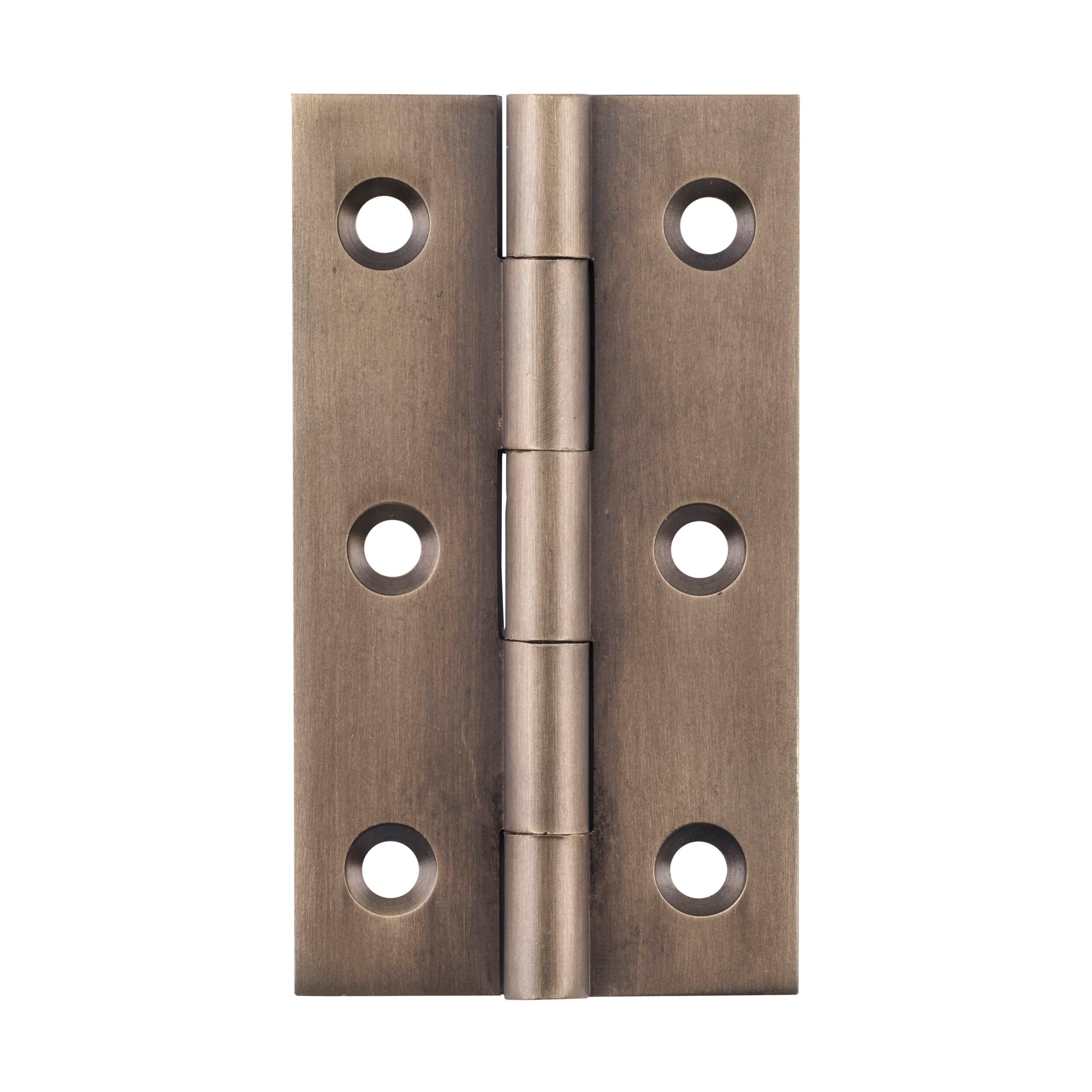 9729 Antique Brass Cabinet Hinge - Fixed Pin, 63mm x 35mm (H x W) - Perfect for Vintage Furniture, Kitchen Cabinets & DIY Home Renovation Projects