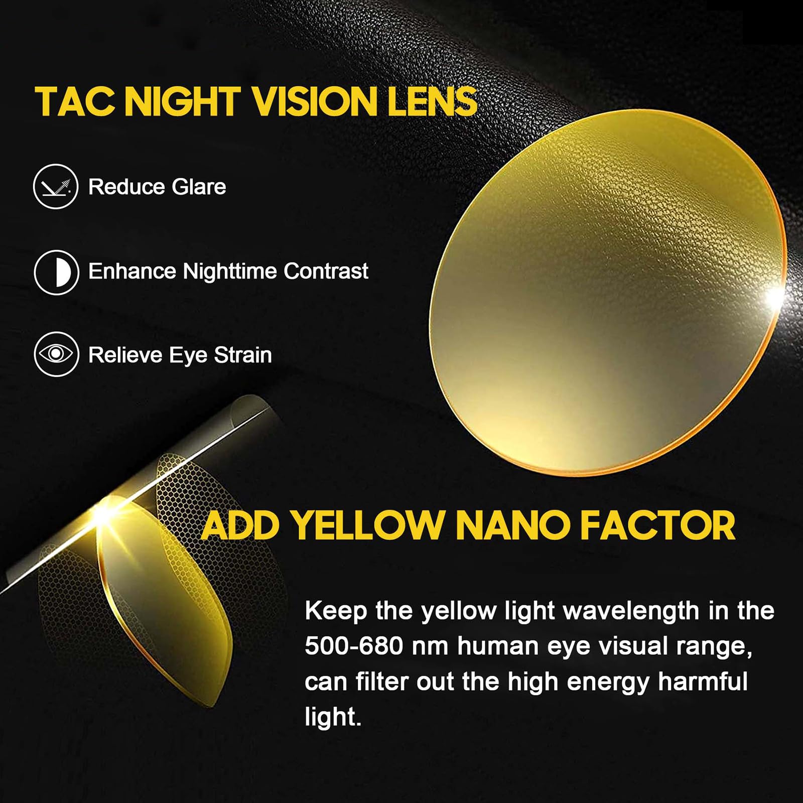 TJUTR Polarized Night Vision Glasses for Women - Anti-Glare Night Driving Glasses with UV Protection - Perfect for Night Driving, Evening Commutes & Low Light Conditions