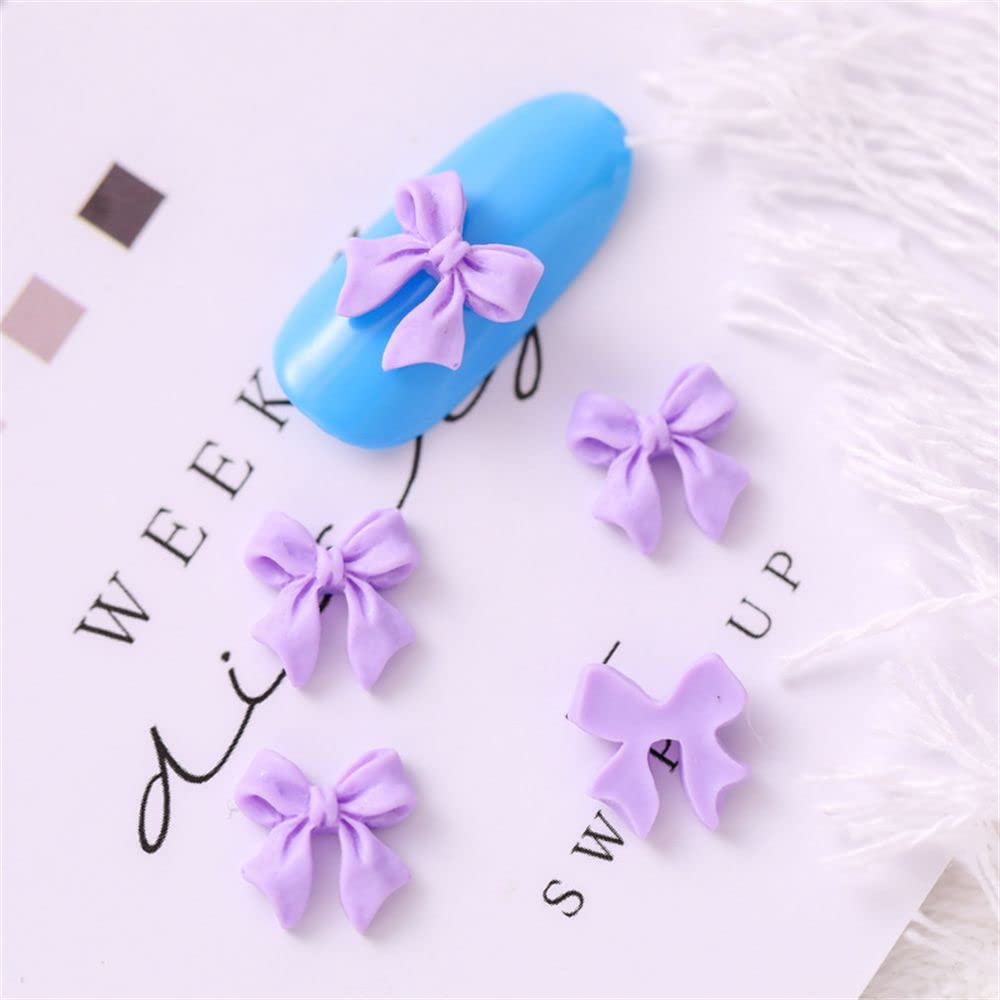 50Pcs Purple 3D Bowknot Nail Charms - Premium Resin Nail Art Decorations for DIY Manicure & Salon Professionals | Wedding, Party, French Tips, Acrylic & Gel Nail Designs | Perfect for Bridal, Prom, Valentine's Day & Special Occasions | Great for Nail Art, Home DIY Projects & Gift Giving | Ideal for Nail Salons, Bridal Shops, Cosplay & Fashion Events