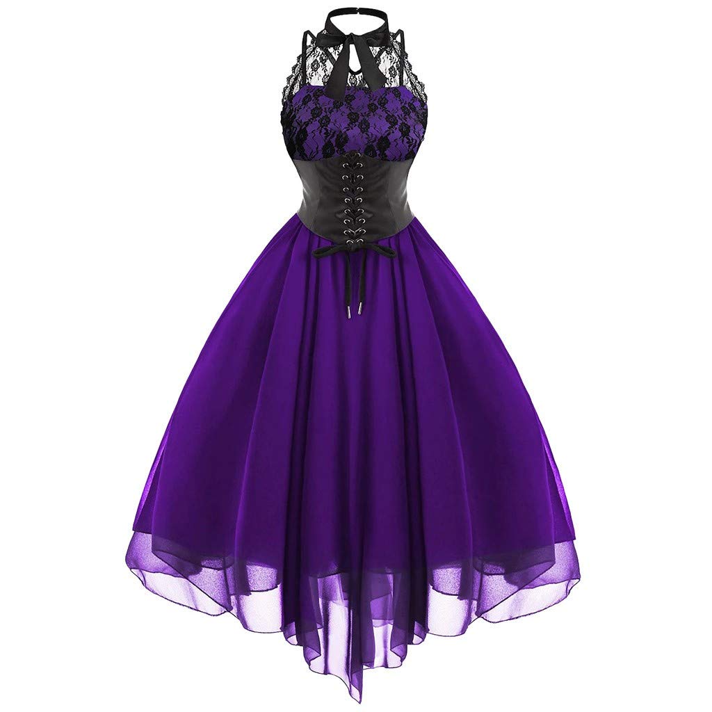 Women's Sexy Sundress - Lace Princess Court Dress Sleeveless Mini Vintage Retro Summer Dress for Beach, Party & Wedding Occasions