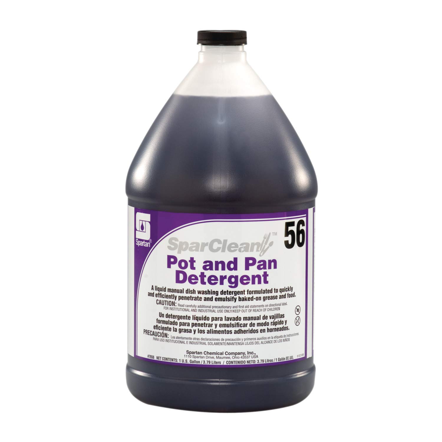 SparClean Pot & Pan Detergent - 56 Gallon Commercial-Grade Dishwashing Soap (7656-1, 4/Case) - Ideal for Restaurants, Catering & High-Volume Kitchens