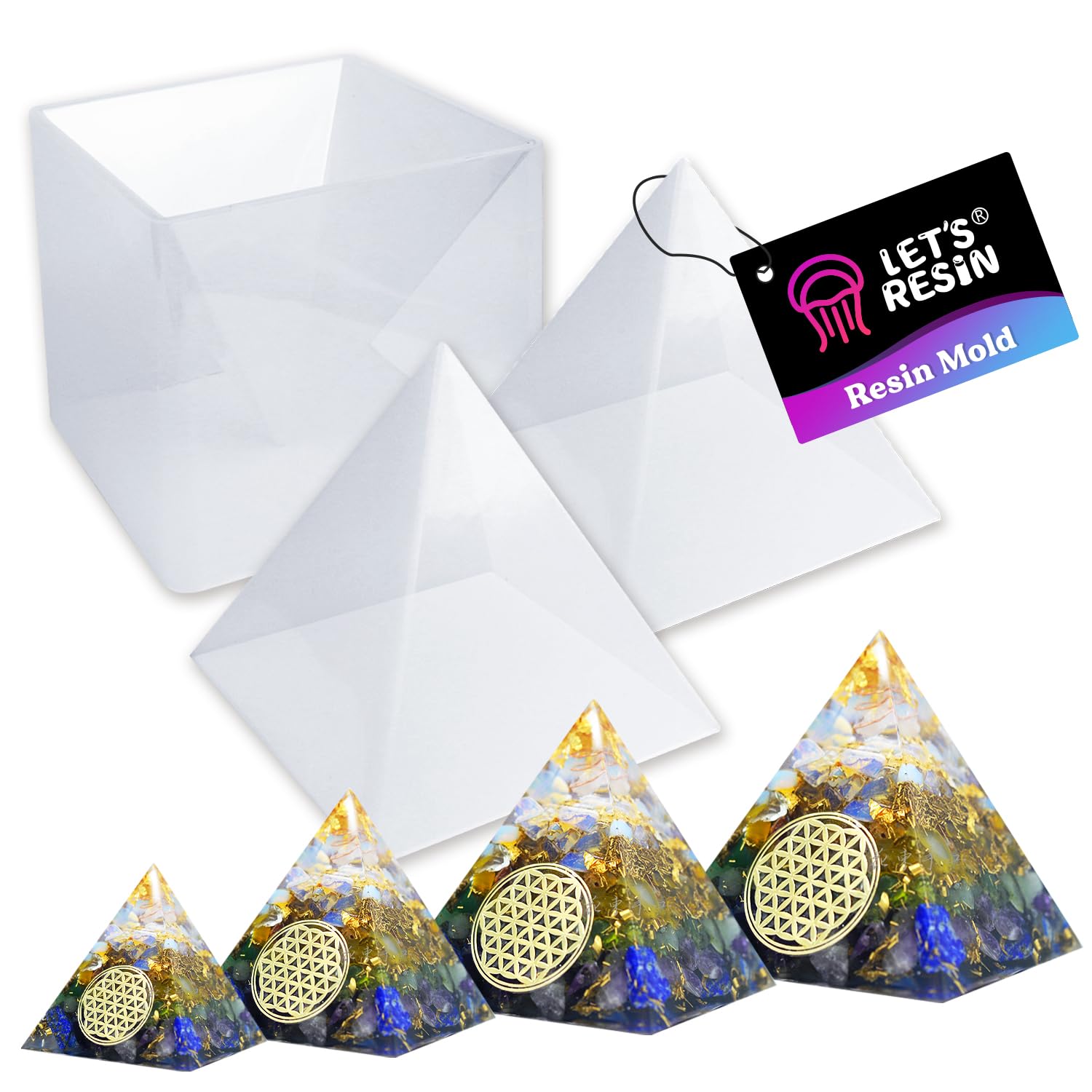 Premium Large Silicone Pyramid Molds for Resin Art - 15cm/5.9inch DIY Craft Molds for Memorial Gifts, Jewelry Making, Paperweights & Home Decor - Perfect for Epoxy Resin Projects, Unique Handmade Gifts & Creative Home Decoration Ideas