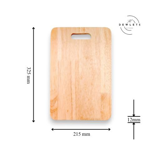 Premium Rubberwood Cutting Board - Durable, Eco-Friendly Kitchen Chopping Board with Non-Slip Base | Knife-Friendly Surface for Meat, Vegetables & Fruits | Perfect for Cooking, Serving & Food Prep - Dewlets Kitchen