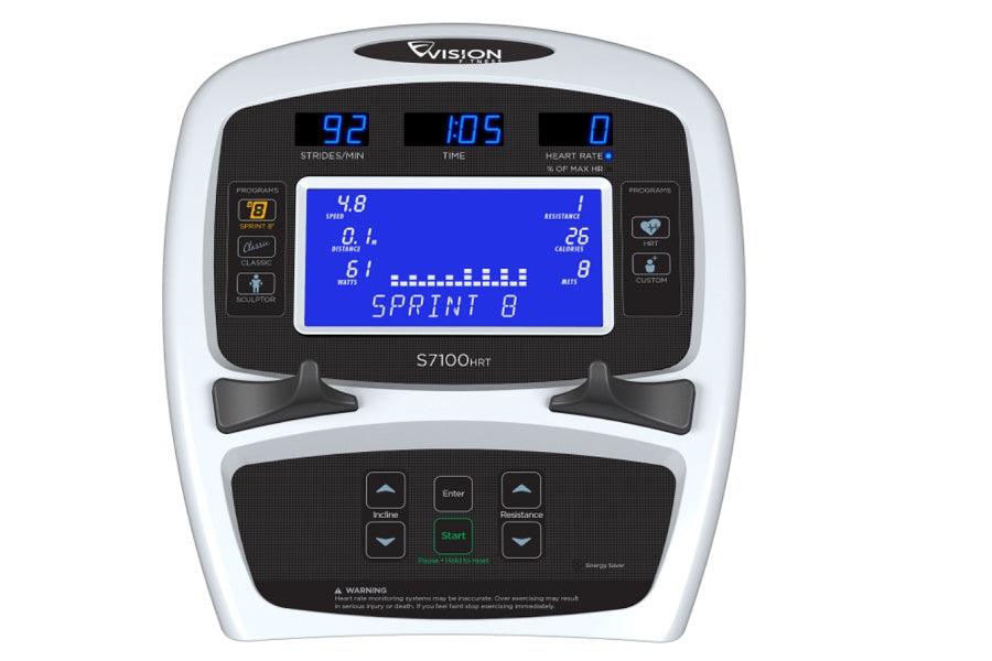 Vision S7100 HRT Suspension Elliptical Trainer - Commercial Grade Cardio Machine for Home Gym | Low-Impact Full Body Workout | Perfect for Small Spaces & Apartment Fitness
