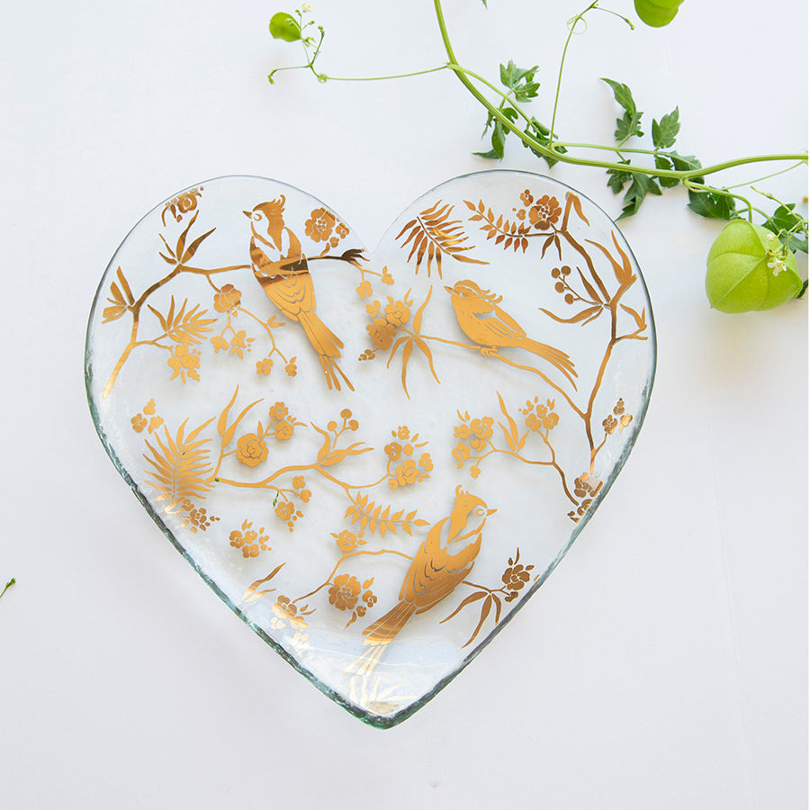 Birdsong Heart Plate - Elegant Ceramic Dinner Plate for Romantic Dining & Home Decor | Perfect for Valentine's Day, Anniversaries & Wedding Gifts