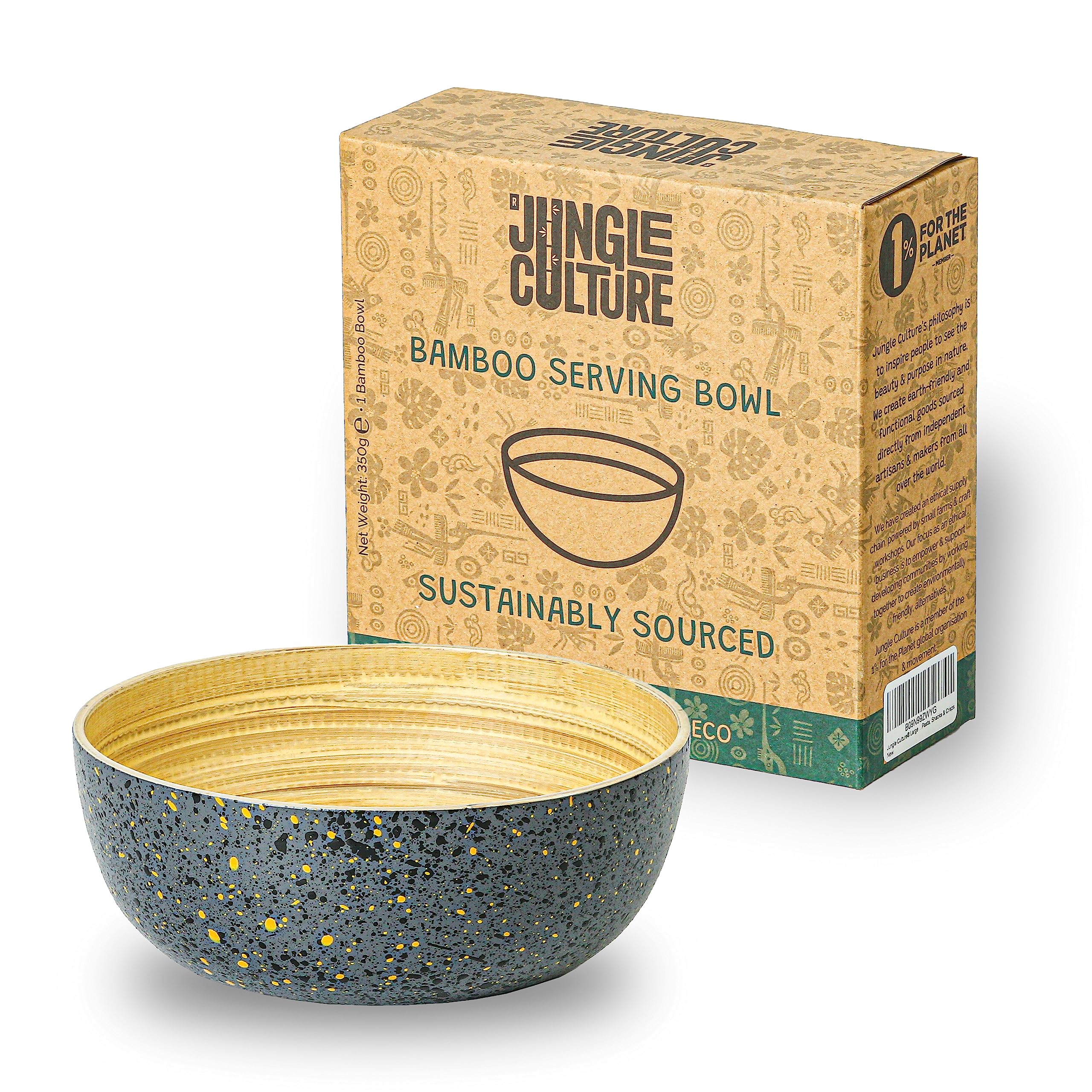 Handmade Bamboo Salad Bowl - Wooden Serving Bowl for Pasta & Snacks | Kitchen & Dining Decor
