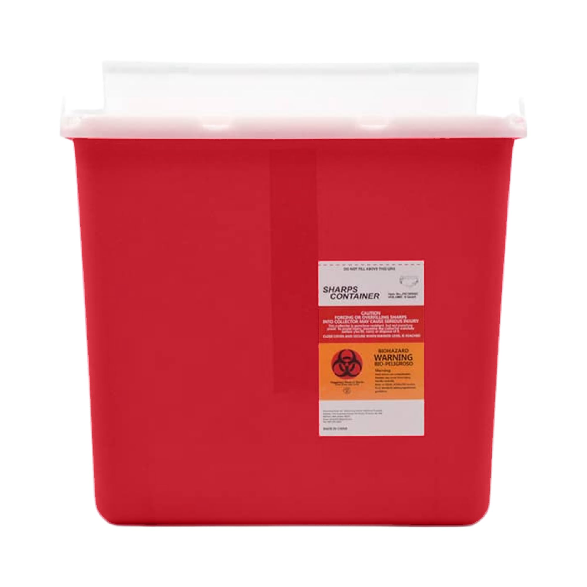 Biohazard Sharps Container 5 Quart (2-Pack) - Needle & Syringe Disposal Waste Bin for Home, Clinic & Professional Use | Safe Touchless Design for Medical Waste, Insulin Pens & Diabetic Supplies