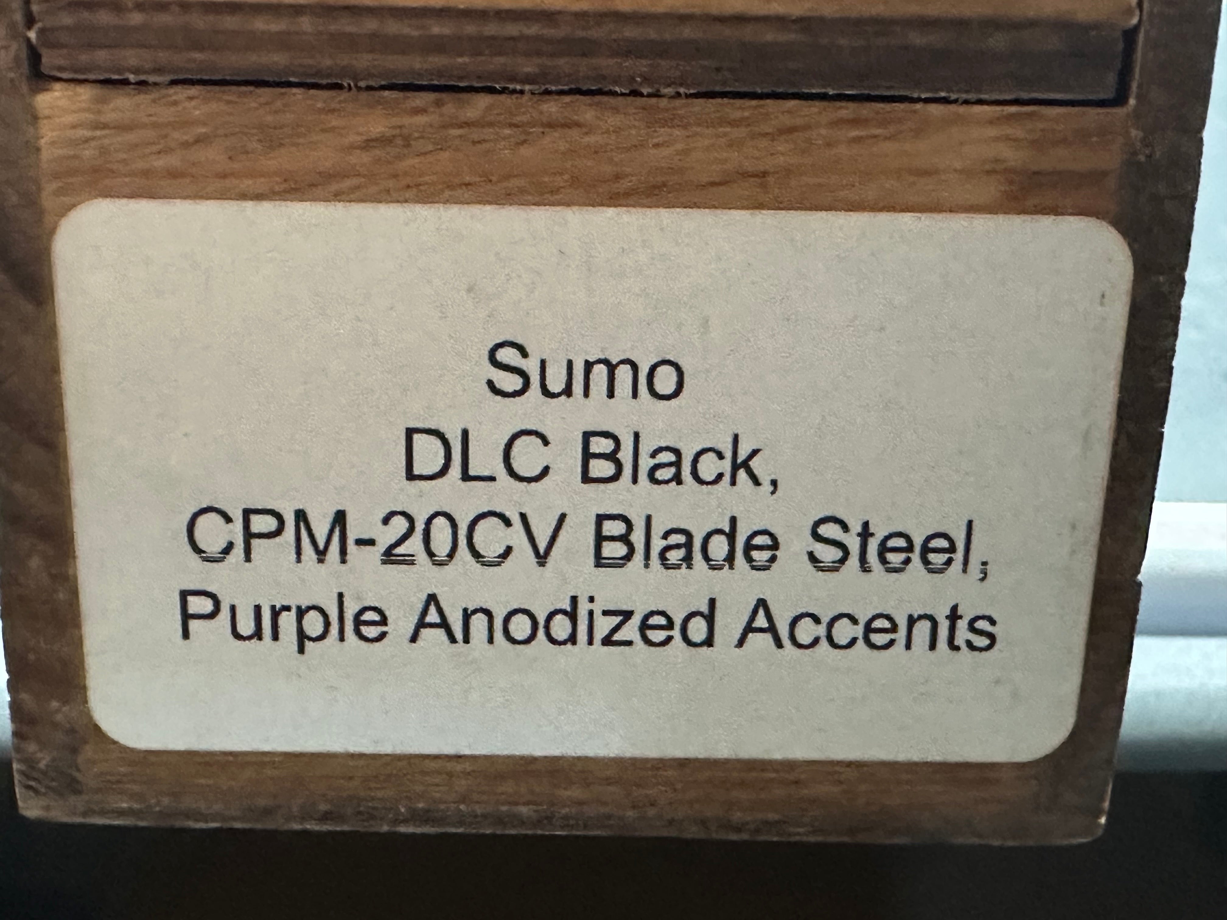 Premium Jake Hoback Sumo Knife - Black Milled Titanium Handle, Purple Hardware, Wharncliffe Blade, Satin Bohler M390 Steel | EDC, Outdoor Survival, Tactical & Everyday Carry