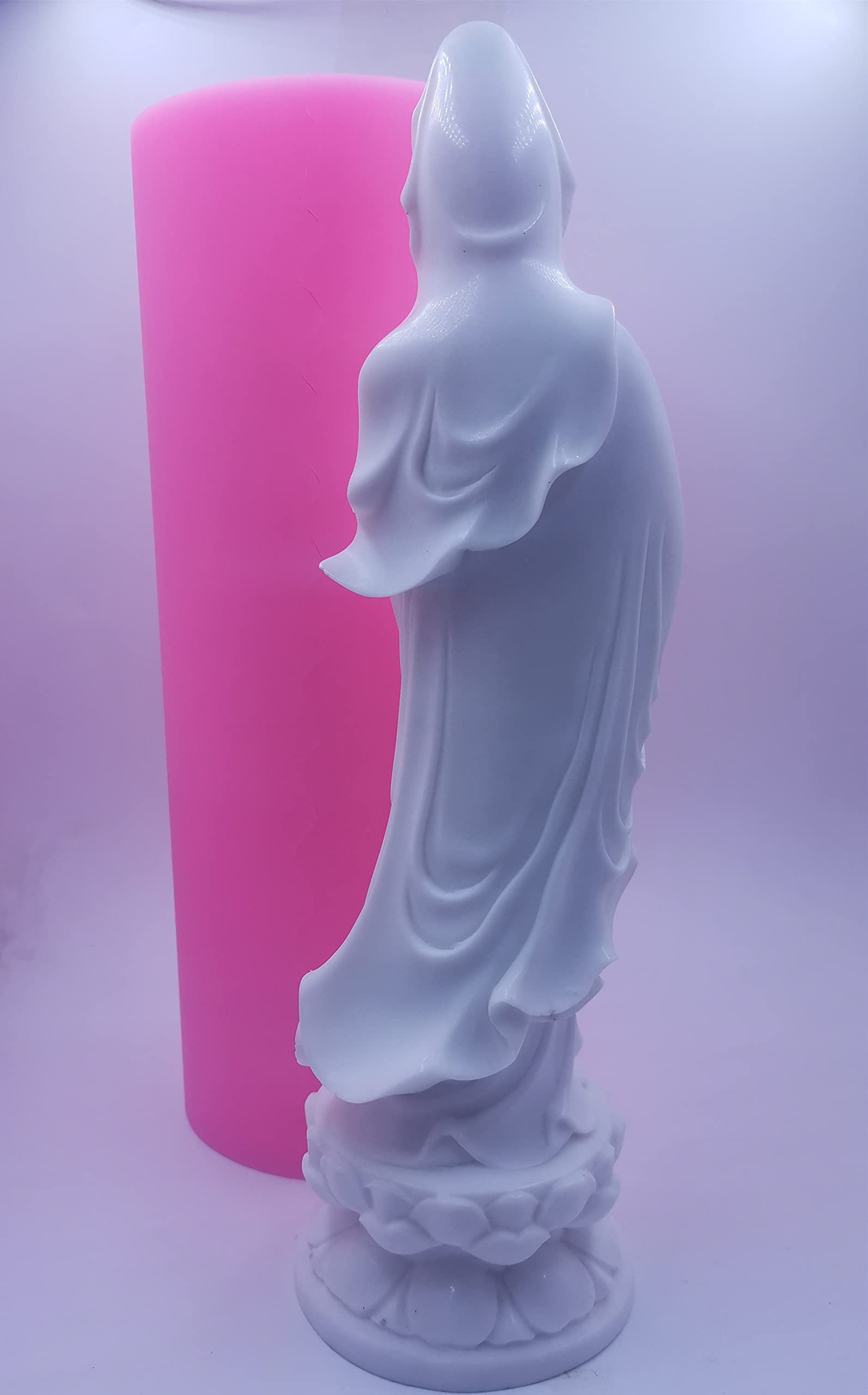 Large Buddha Avalokitesvara Silicone Candle Mold for Wax, Aroma, Gypsum, Plaster, Ceramic & Resin Crafts (9.9 x 30 cm) - Perfect for DIY Home Decor, Meditation Spaces & Spiritual Gifts