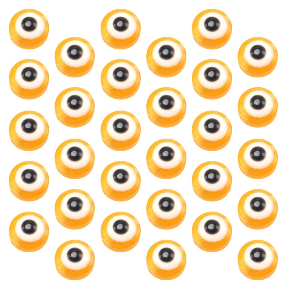 100pcs Evil Eye Resin Charms - Blue Ojo Turco Necklace Pendants for Jewelry Making, Wall Hanging Decor, Car Accessories, Wedding & Animal Theme Crafts - DIY Bracelet Kit & Handmade Necklace Supplies for Home, Office, and Gift Giving