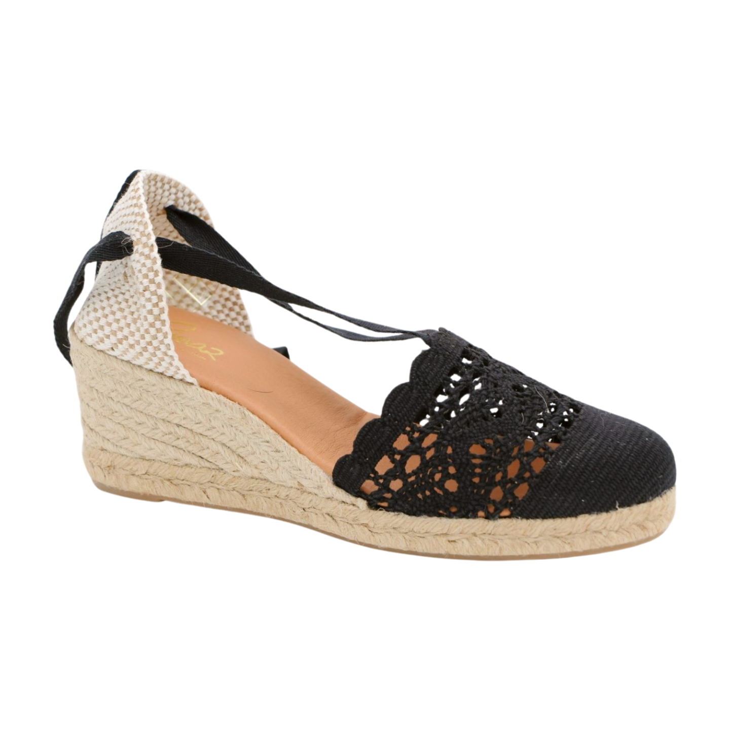 Elegant Black Lace Espadrille Flats for Women - Comfortable Summer Casual Shoes - Perfect for Beach, Wedding & Boho Outfits