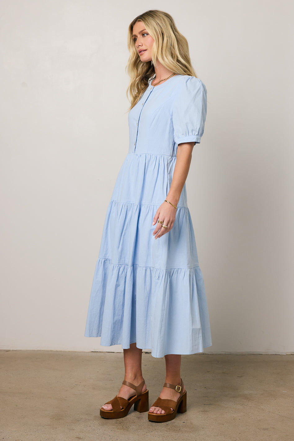 Stylish Blue Button Front Maxi Dress for Women | Flowy Summer Beach Dress | Perfect for Vacations, Weddings & Casual Outings