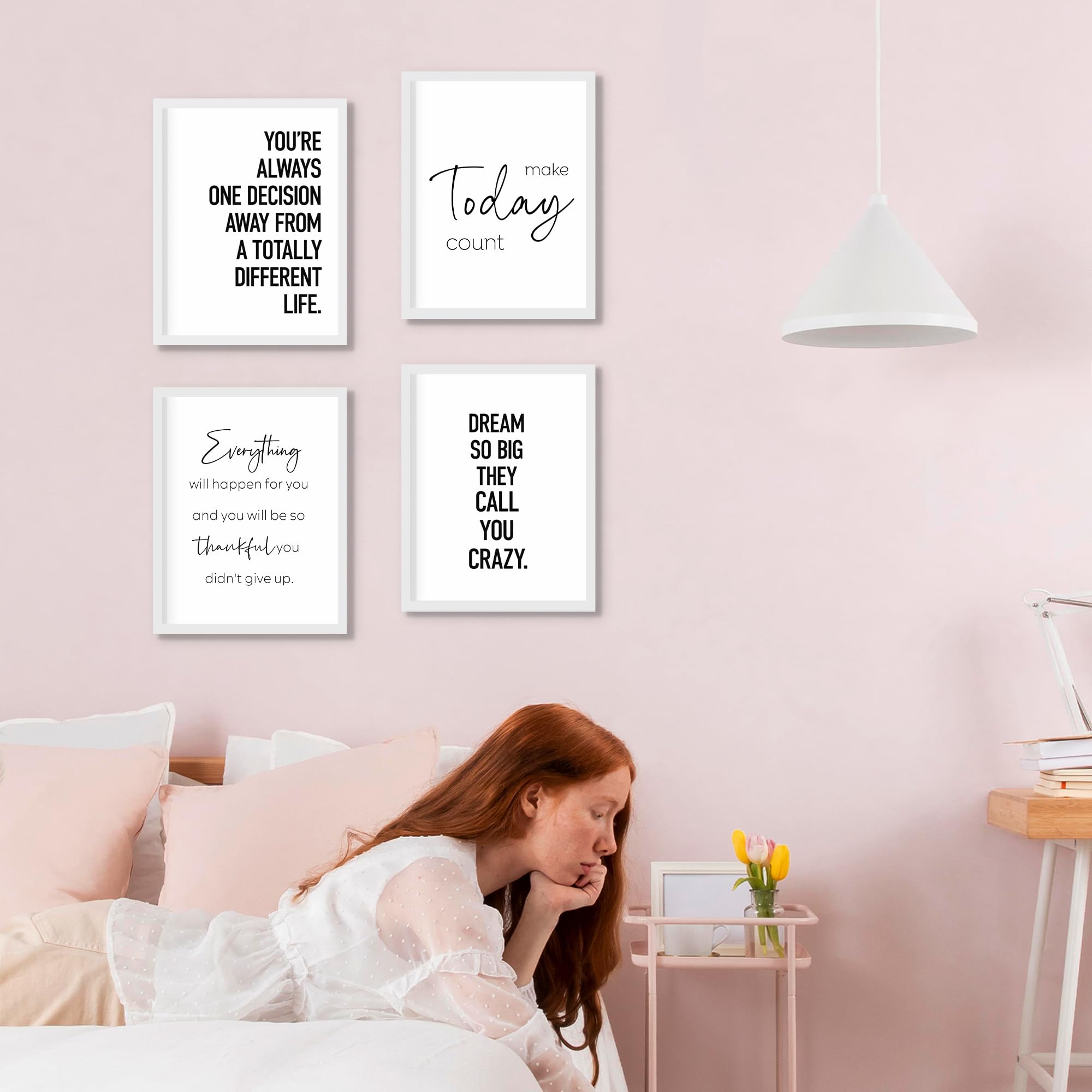 Inspirational Wall Decor with Motivational Quotes - 8x10 Unframed Positive Affirmation Art Prints for Home, Bedroom, Living Room & Office | Perfect for Daily Encouragement & Modern Interior Design