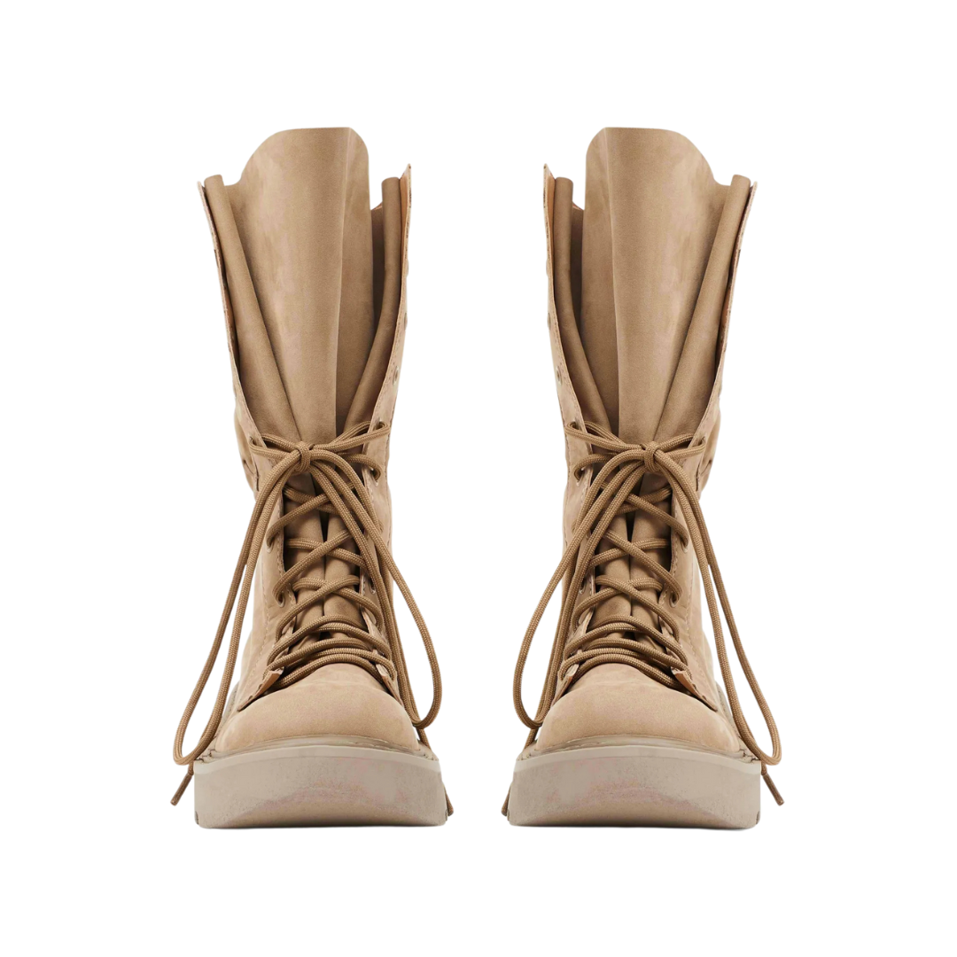 Stylish Suede Combat Boots for Women - Trendy Chunky Heel Ankle Boots - Perfect for Fall Fashion, Casual Outfits & Night Out