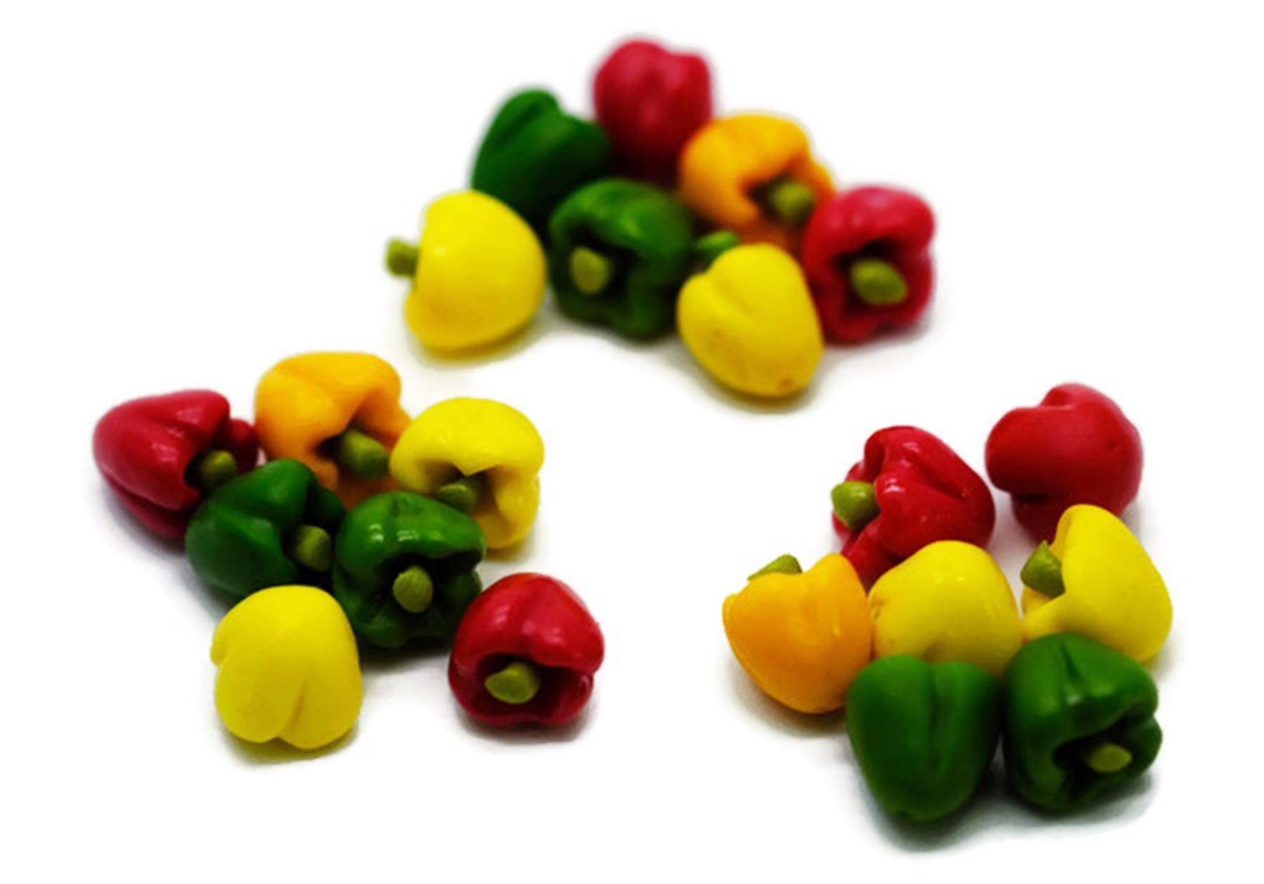 21 Pcs Miniature Sweet Pepper Vegetables - Realistic Dollhouse Food Accessories for Kitchen Playsets, DIY Crafts, and Collectibles