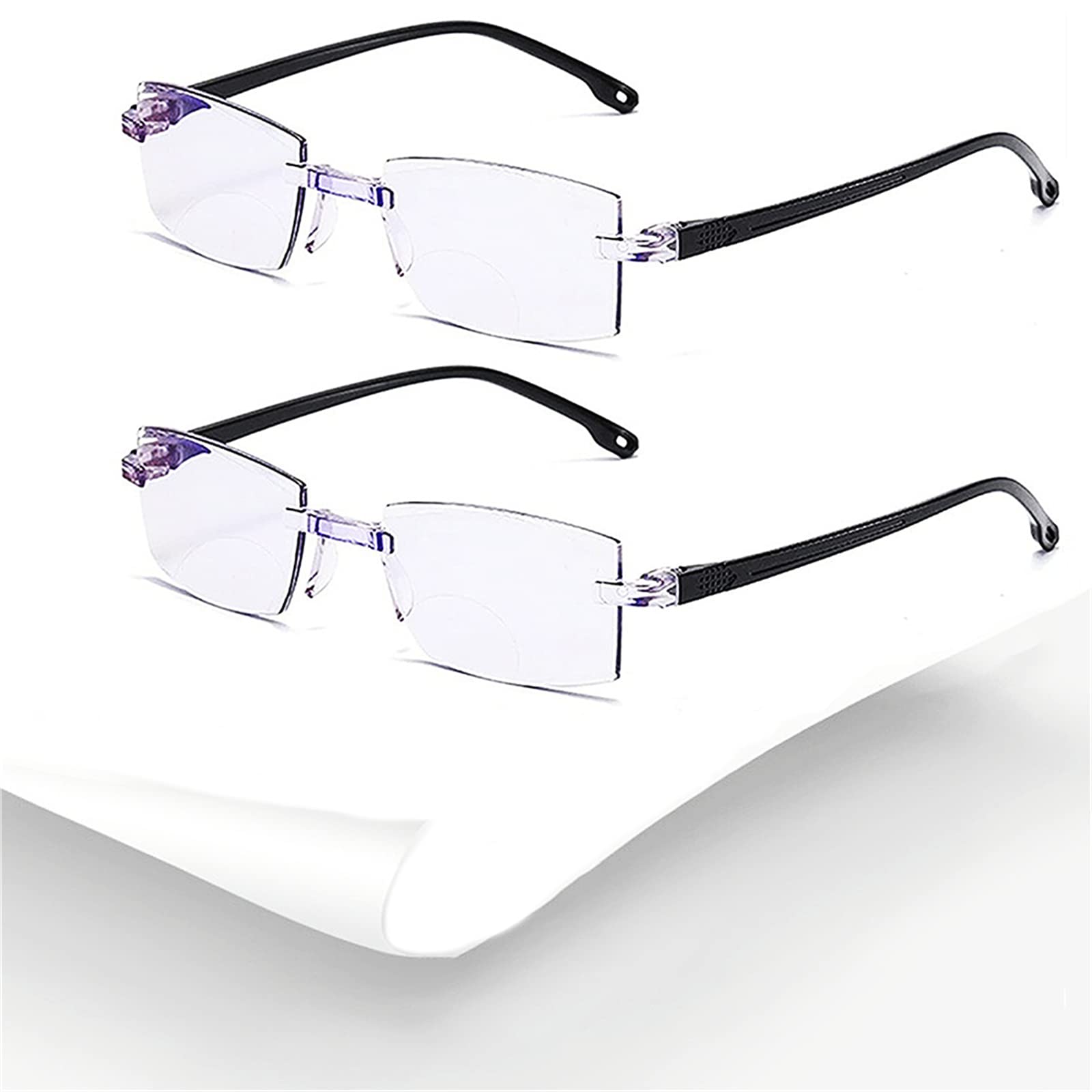 **Mekup Krivata Bifocal Progressive Reading Glasses - Anti Blue Light, Ultralight Frame for Men & Women (+1.50, Black) - Perfect for Computer Work, Reading & Daily Use (Ages 45-50)**