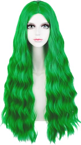 Green Wavy Curly Wig
