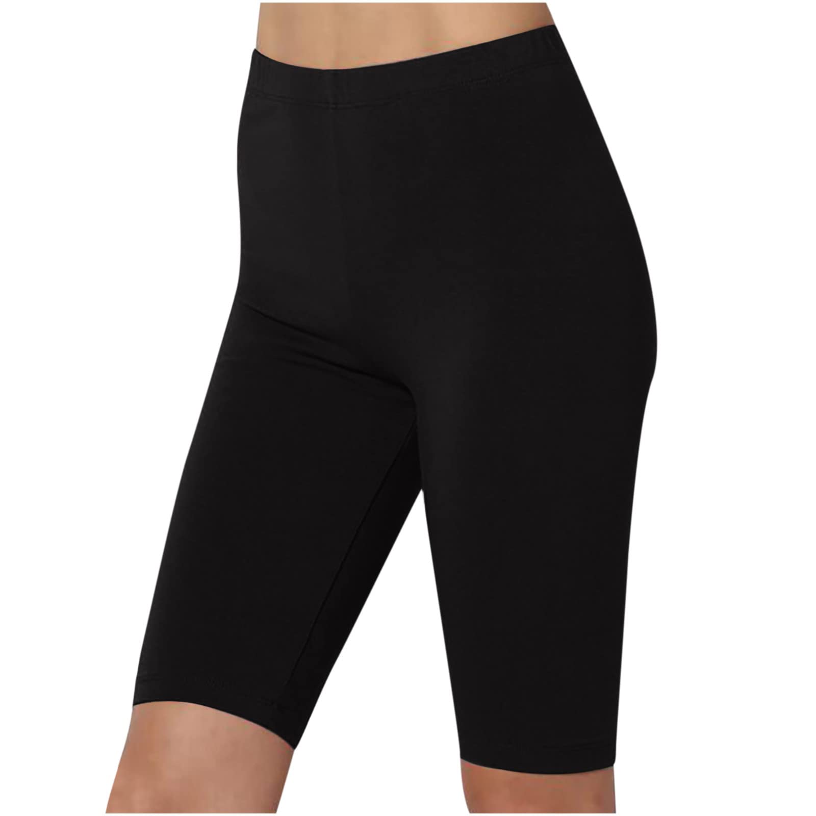 XUNRYAN Women's High Waist Bermuda Shorts - Athletic Yoga Running Leggings with Seamless Design, Under Dress Tights Pants for Workout, Lounge & Casual Wear