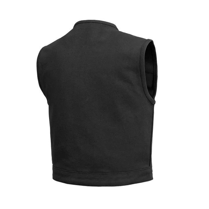First Mfg Lowside Men's Motorcycle Twill Vest - Size X-Large (XL) - Black Biker Jacket for Harley Davidson & Cruiser Riders - Perfect for Road Trips & Motorcycle Events - Fast Shipping