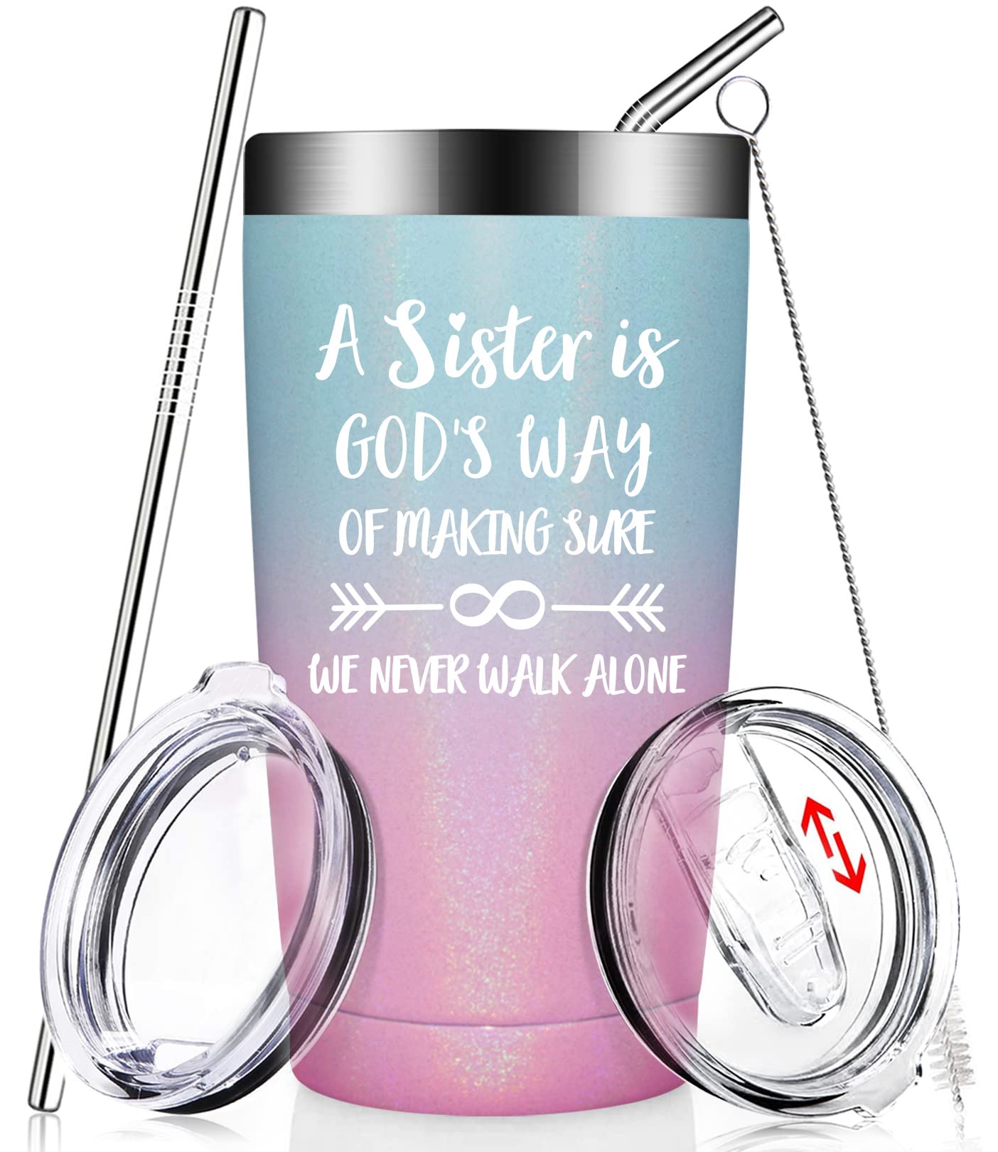 Funny Sister Gifts - Vacuum Insulated Tumbler for Graduation, Birthday & Christmas | Perfect for Little/Big Sisters, Sisters-in-Law & Women | Keeps Drinks Hot/Cold for Work, Gym & Outdoor Activities