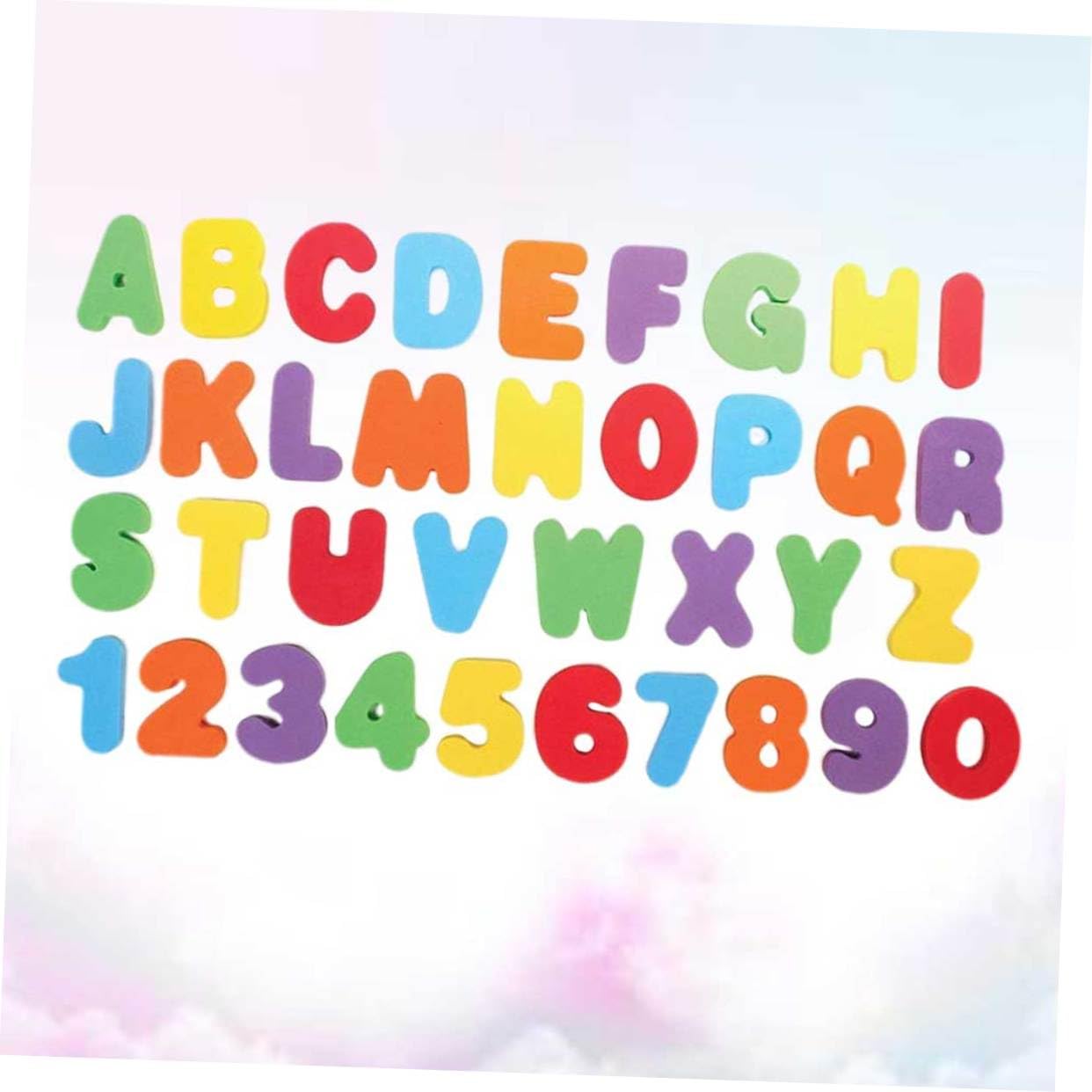 ORFOFE 2 Sets Alphabet & Number Foam Bath Toys for Toddlers - Fun Bathtime Learning Letters A-Z & Numbers 1-10, Non-Toxic Bathing Toys for Kids | Perfect for Early Education & Sensory Play in Tub