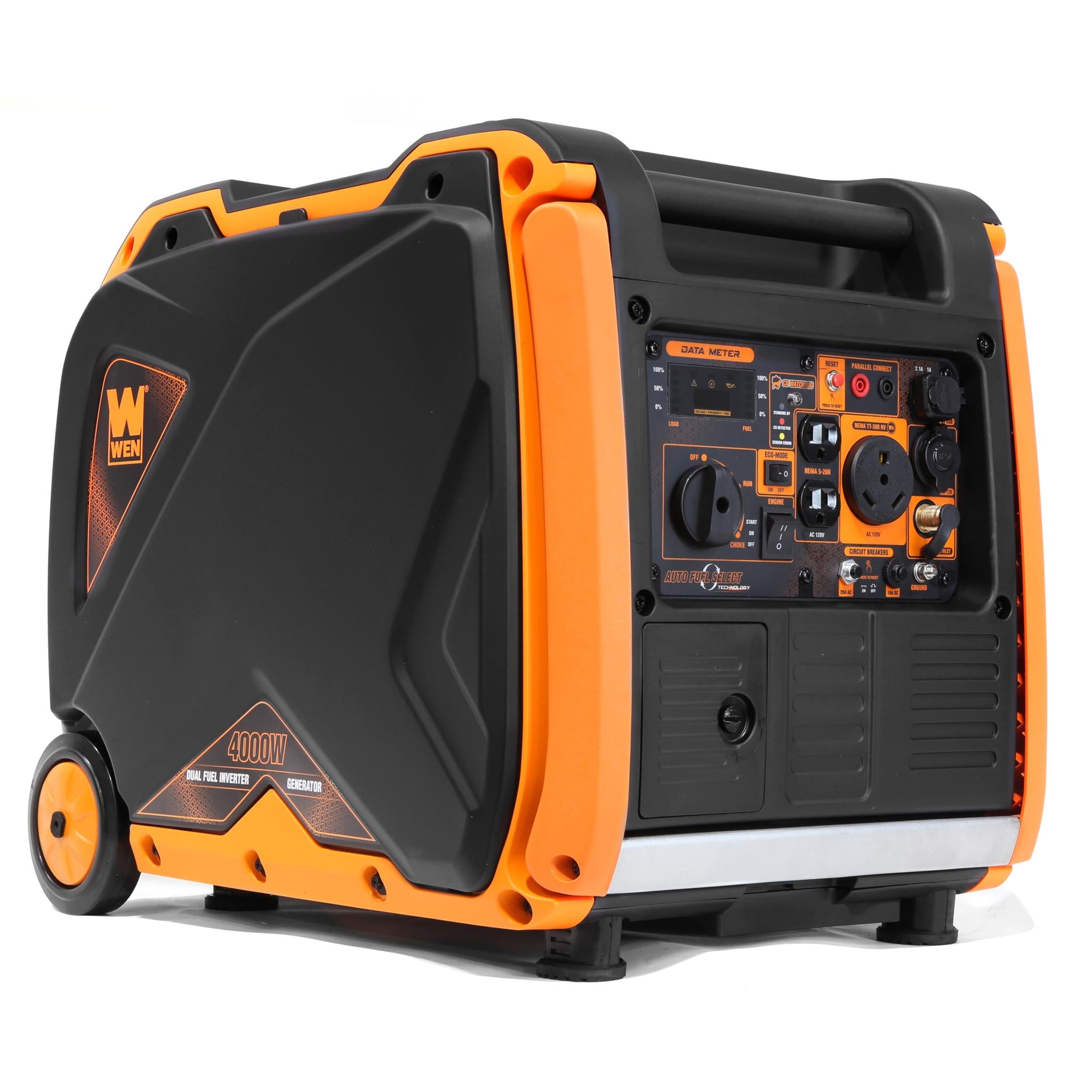 WEN DF400iX 4000W Super Quiet Dual Fuel Portable Inverter Generator - RV Ready with Electric Start, Fuel Shut Off & CO Sensor - Perfect for Camping, Home Backup & Outdoor Power Needs