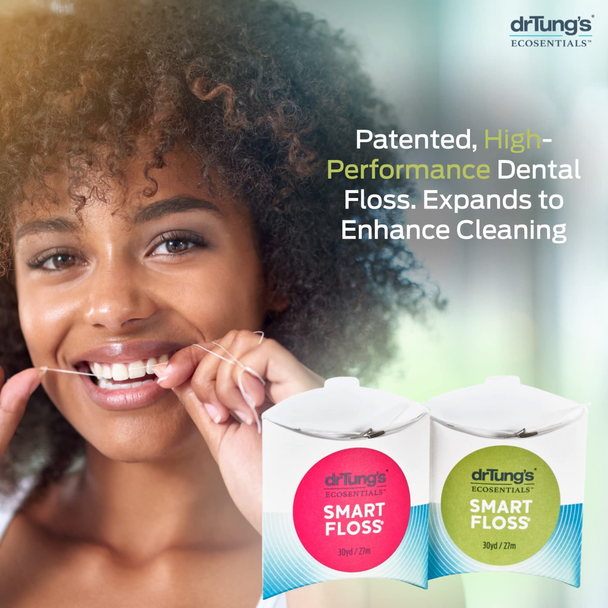 DrTung's Smart Floss - Natural Expanding Dental Floss | PTFE & PFAS Free | Gentle on Gums | BPA Free | Cardamom Flavor (Pack of 3) | Perfect for Travel, Sensitive Teeth & Eco-Friendly Oral Care