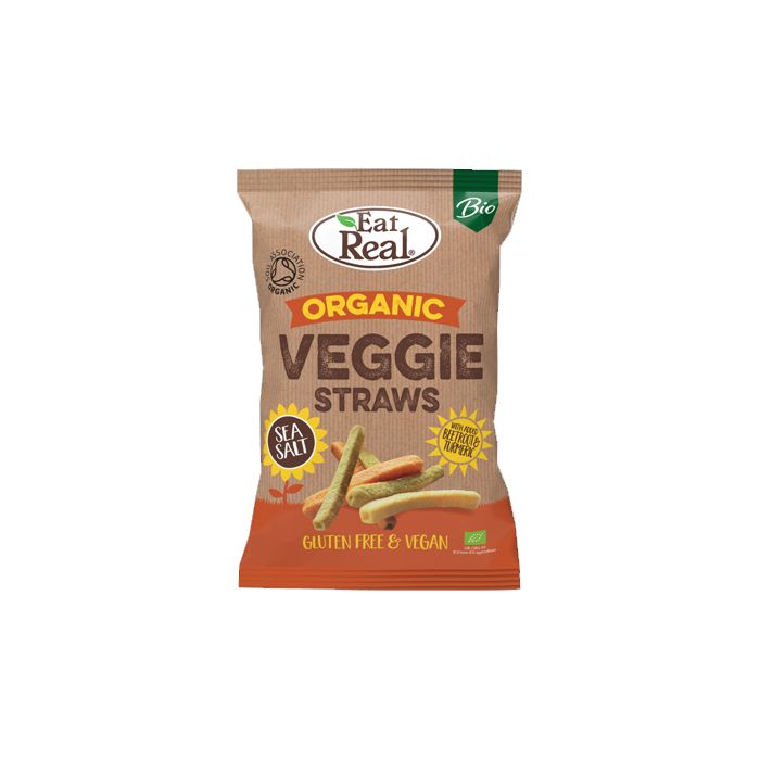 Eat Real Veggie Straws Snacks - Gluten Free, Vegan, Non-GMO Crunchy Vegetable Chips - Perfect for School Lunches, Movie Nights & Healthy Snacking