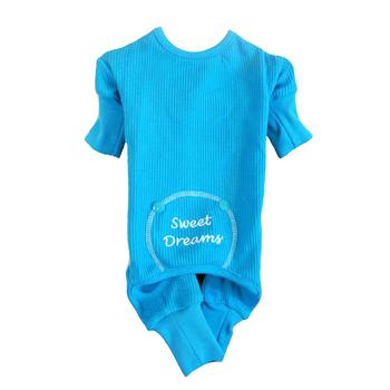 Blue Sweet Dreams Thermal Dog Pajamas - Cozy Winter Sleepwear for Small & Medium Dogs - Perfect for Cold Nights & Indoor Lounging