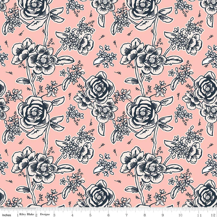 Beautiful Floral Fabric by Riley Blake Designs - C12771 Blush Pink for Quilting, Sewing & Home Decor Projects