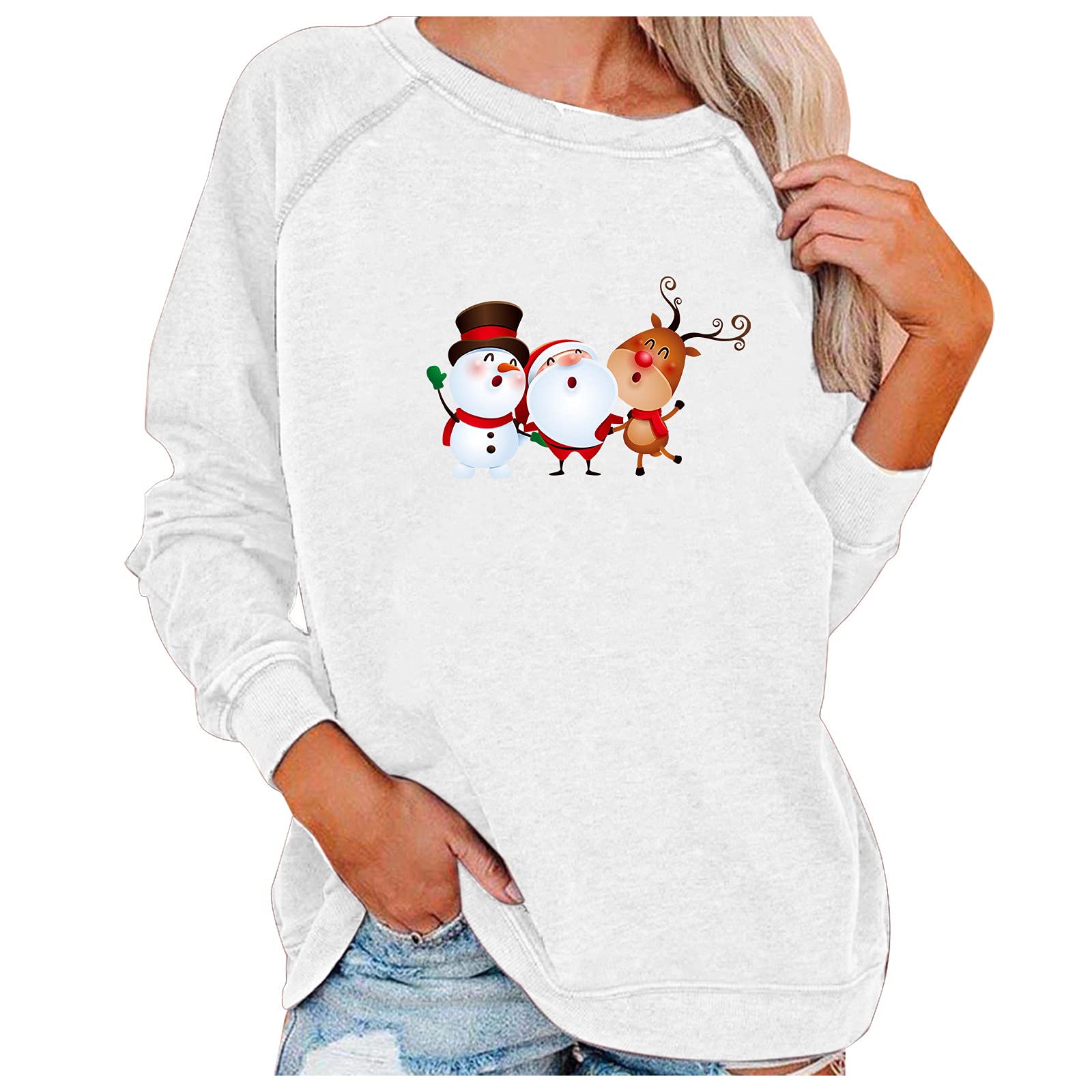 Women's Long Sleeve T-Shirt - Soft Cotton Crew Neck Blouse for Casual Wear | Fourth of July Shirts, Short & Long Sleeve Tops | Perfect for Holidays, Parties & Everyday Outfits