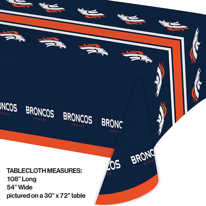 12-Piece Bulk Denver Broncos Table Covers - Waterproof & Disposable Party Tablecloths for Game Day, Tailgating & Sports Events