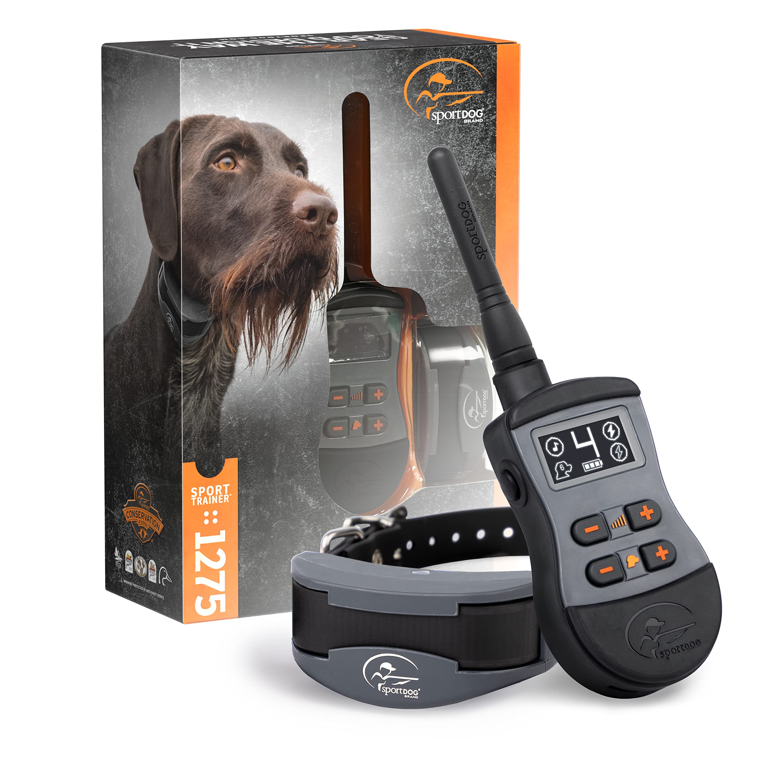SportDOG Brand SportTrainer 1275 Remote Dog Training Collar - 3/4 Mile Range, Waterproof & Rechargeable with Tone, Vibration & Static - Bright OLED Screen for Easy Reading - Perfect for Obedience Training, Hunting & Outdoor Adventures (Black)