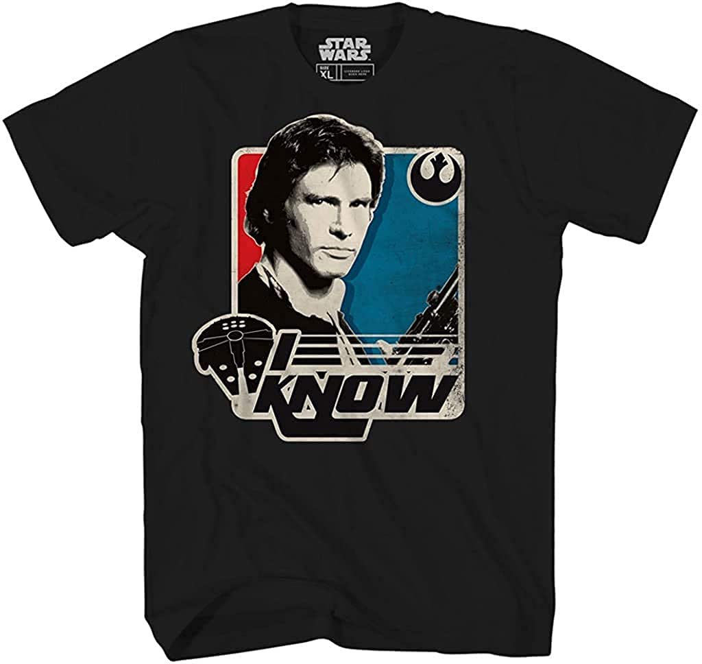 Star Wars Han Solo 'I Know' Leia 'I Love You' T-Shirt for Adults - Perfect for Cosplay, Movie Nights & Gifts