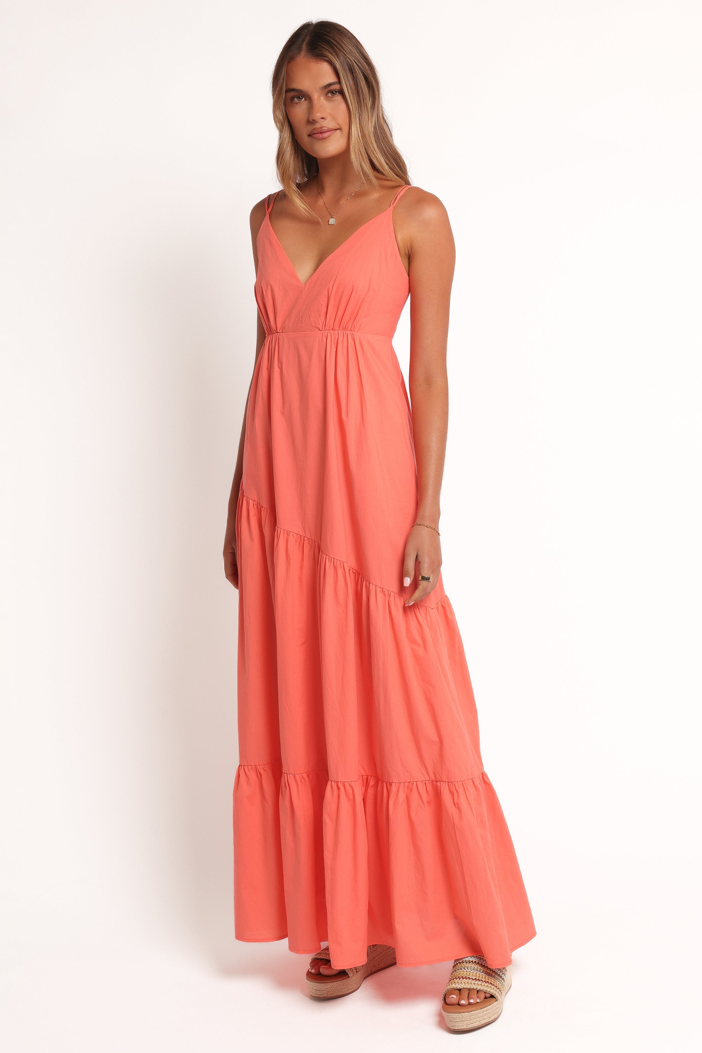 Forbes Women's Maxi Dress - Flowy Coral Long Summer Dress for Beach, Vacation & Casual Wear | Elegant & Comfortable